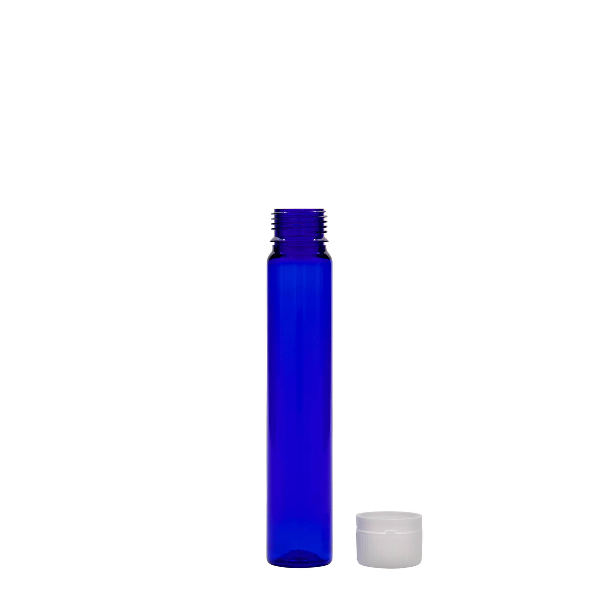 25 ml tube PET, plastique, bleu royal, ouverture : bouchon à vis