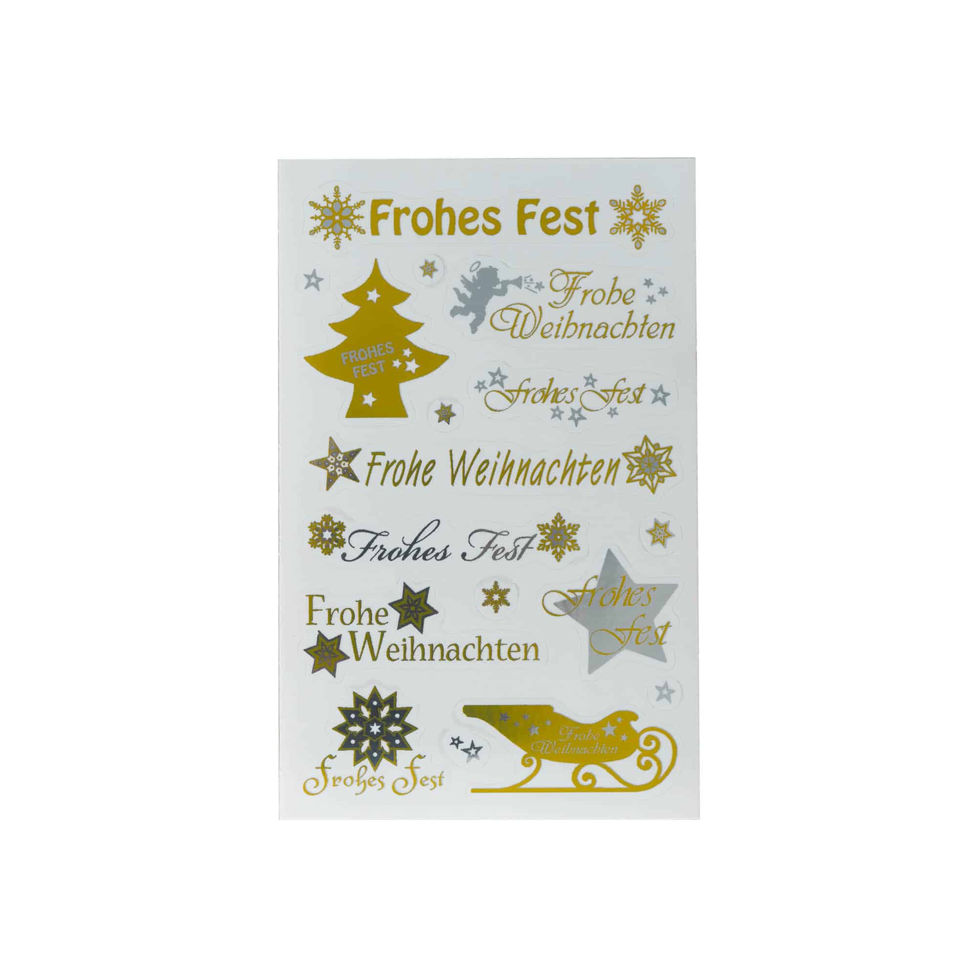 Sticker usage spécial 'Noël', papier, doré-argenté
