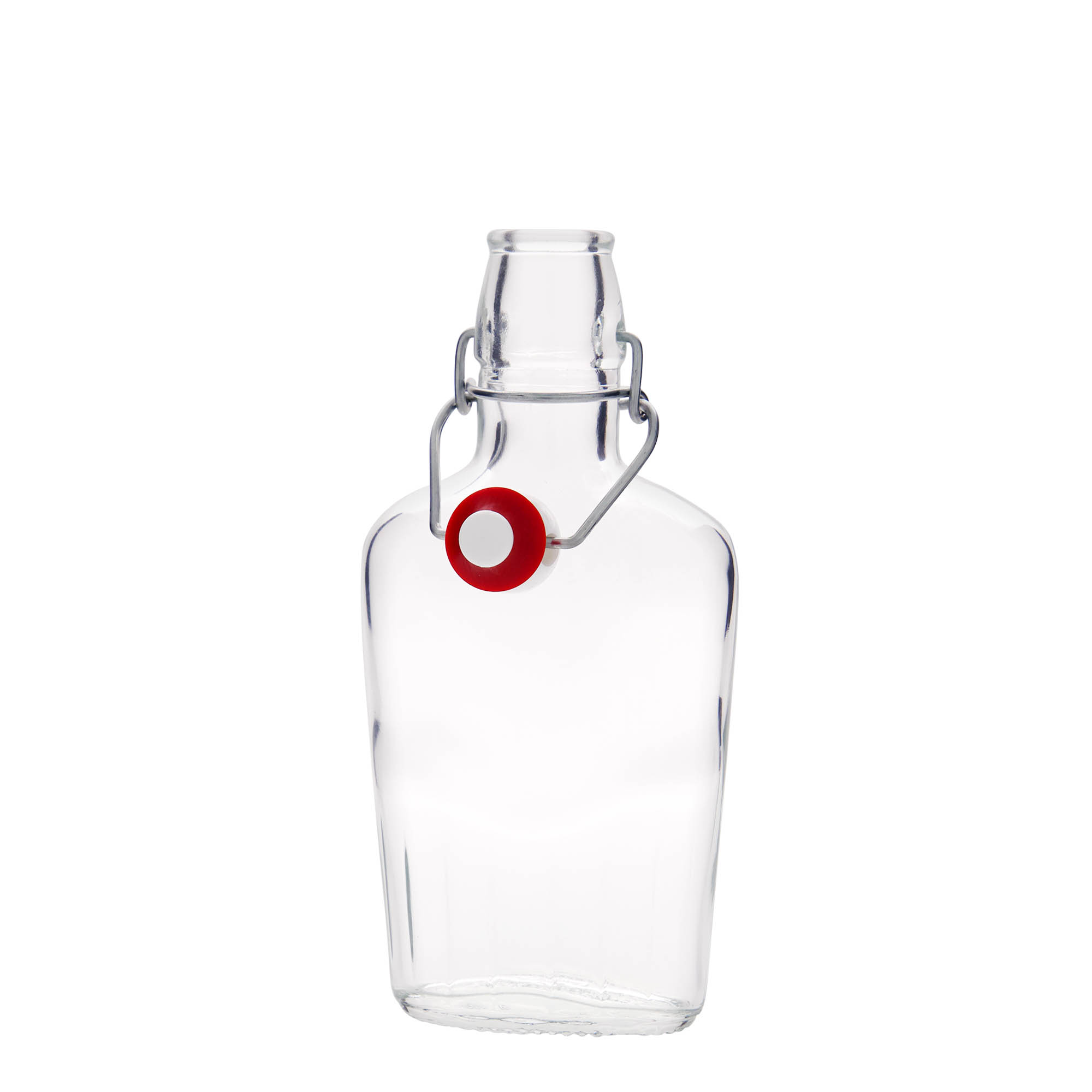 Bouteille en verre 250 ml « Fiaschetta », ovale, ouverture : fermeture à bascule