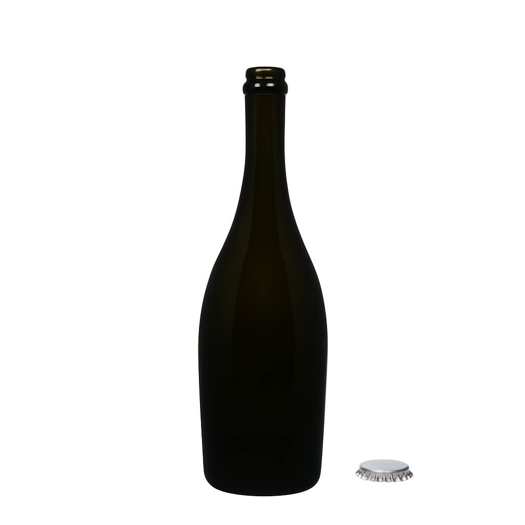 Bouteille de vin mousseux 750 ml 'Carmen', verre, vert antique, ouverture : capsule couronne