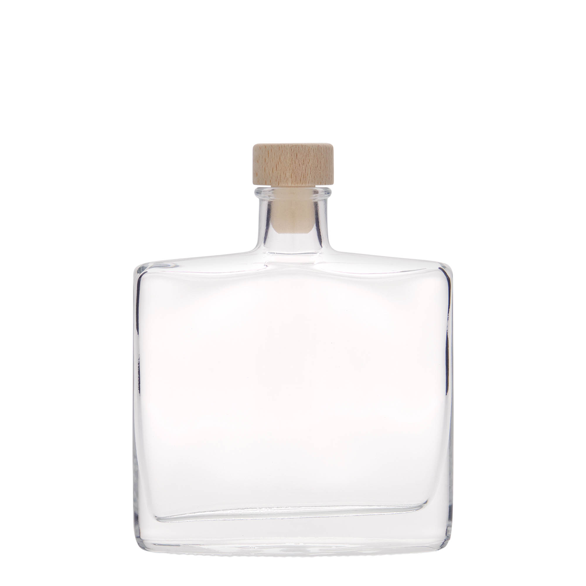 Flacon en verre 200 ml « Zorbas », ovale, ouverture : bouchon en liège