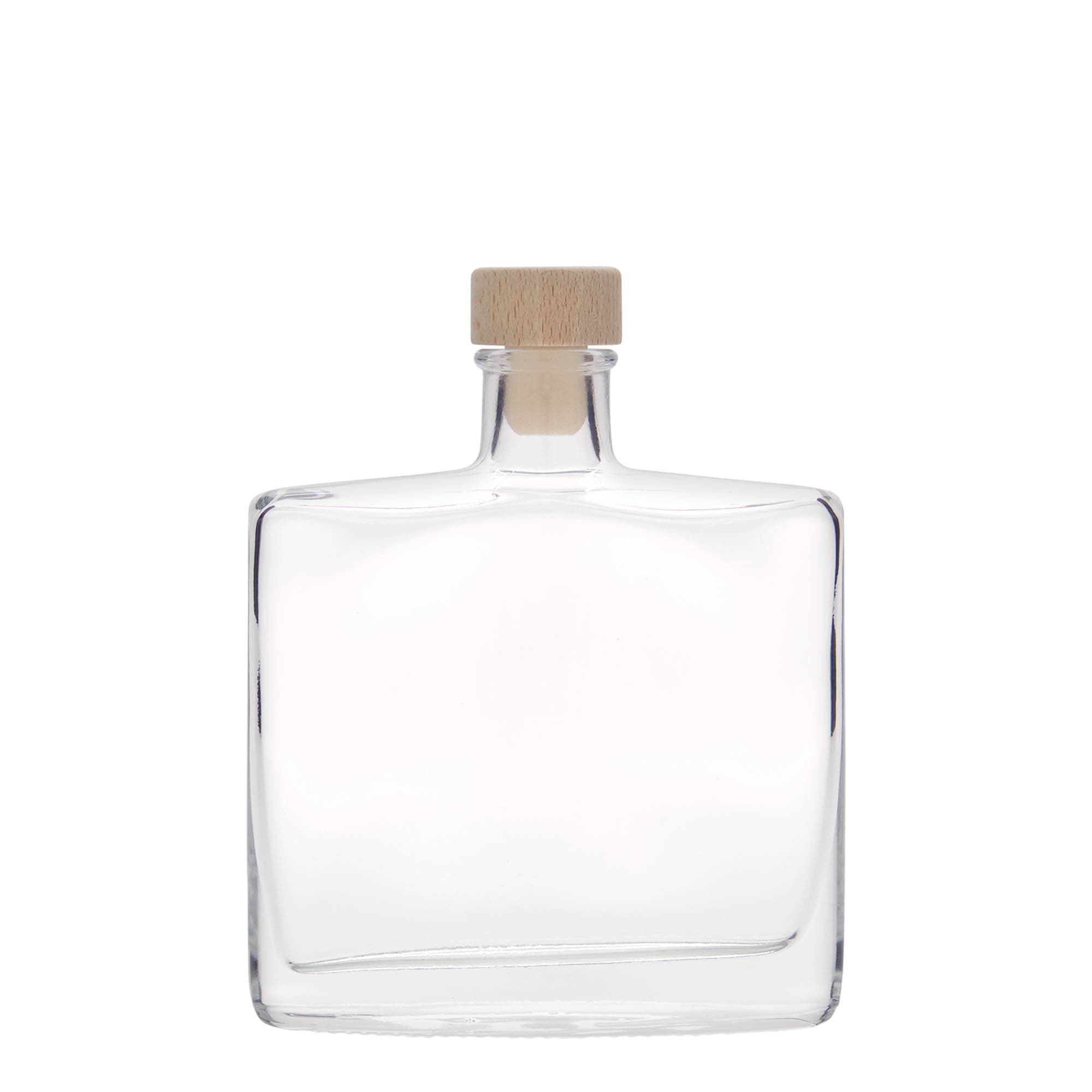 Flacon en verre 200 ml « Zorbas », ovale, ouverture : bouchon en liège