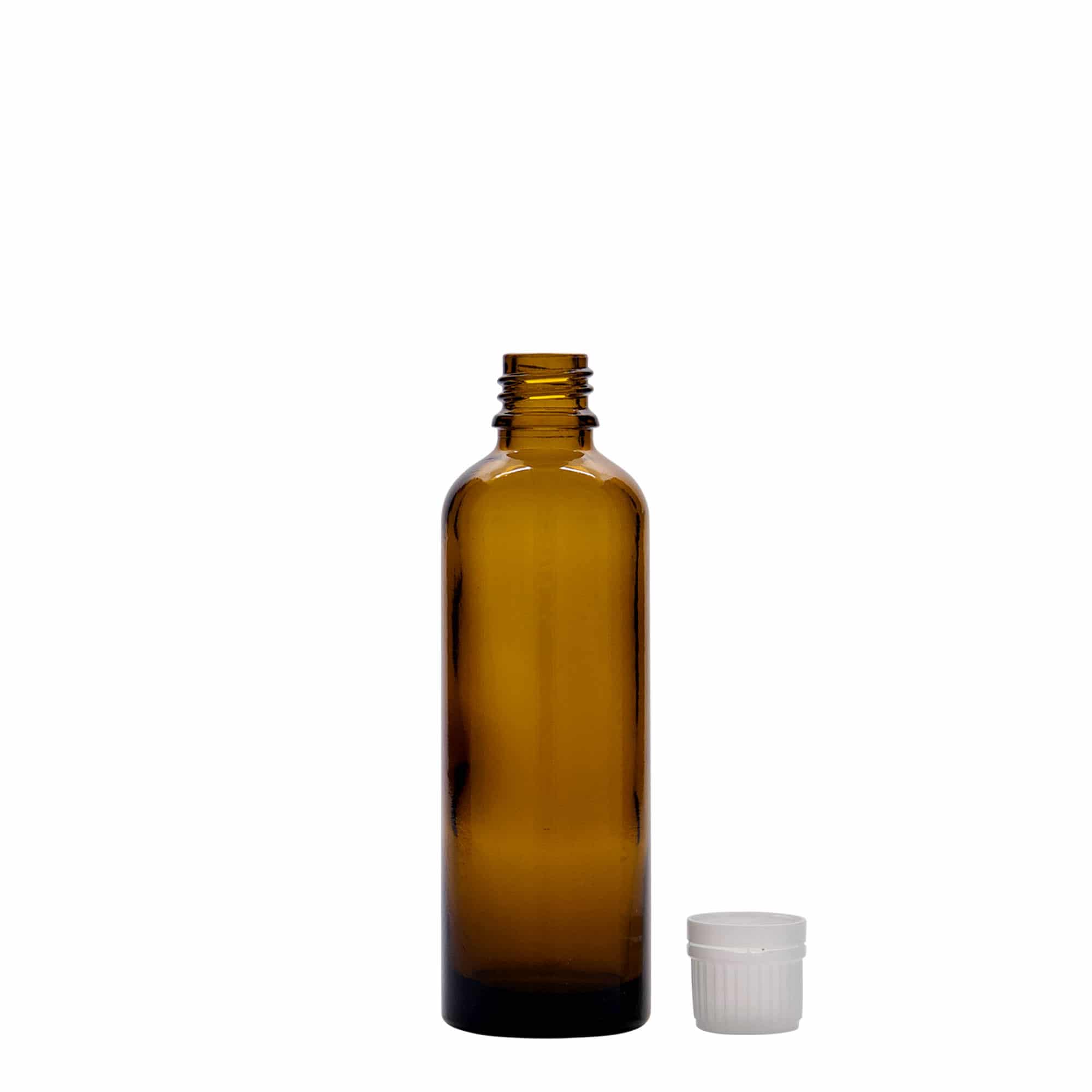 Flacon médical 75 ml, verre, brun, ouverture : DIN 18
