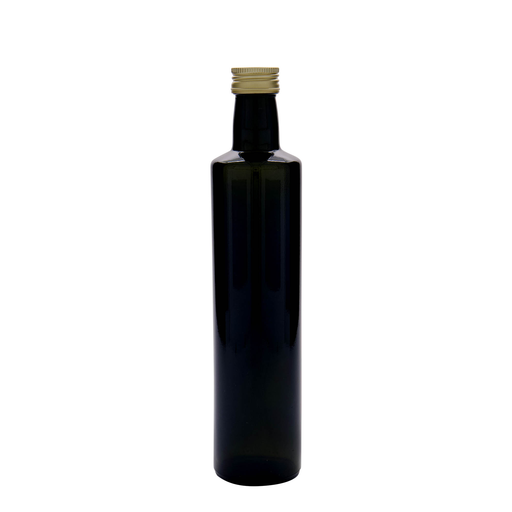 Bouteille en verre 500 ml 'Dorica', vert antique, ouverture : PP 31,5 Bouteille en verre 500 ml 'Dorica', vert antique, ouverture : PP 31,5