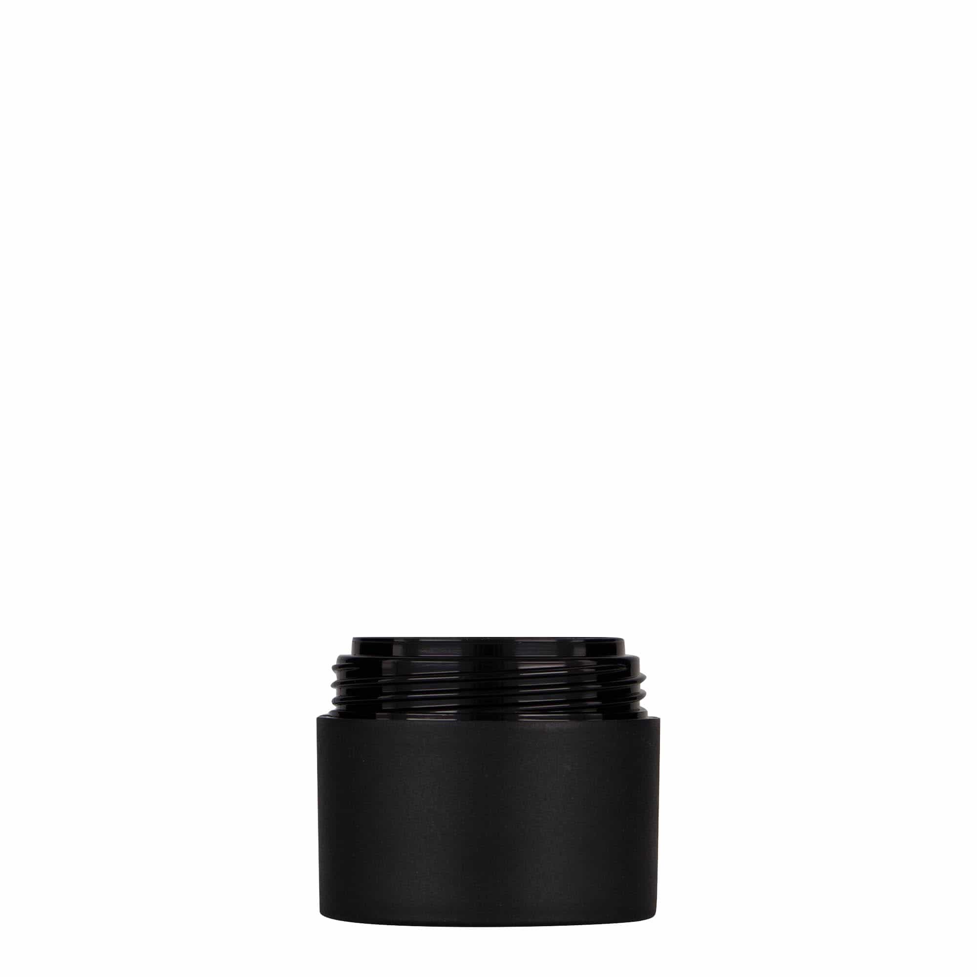 Dose en plastique 30 ml 'Antonella', PP, noir, ouverture : bouchon à vis Dose en plastique 30 ml 'Antonella', PP, noir, ouverture : bouchon à vis