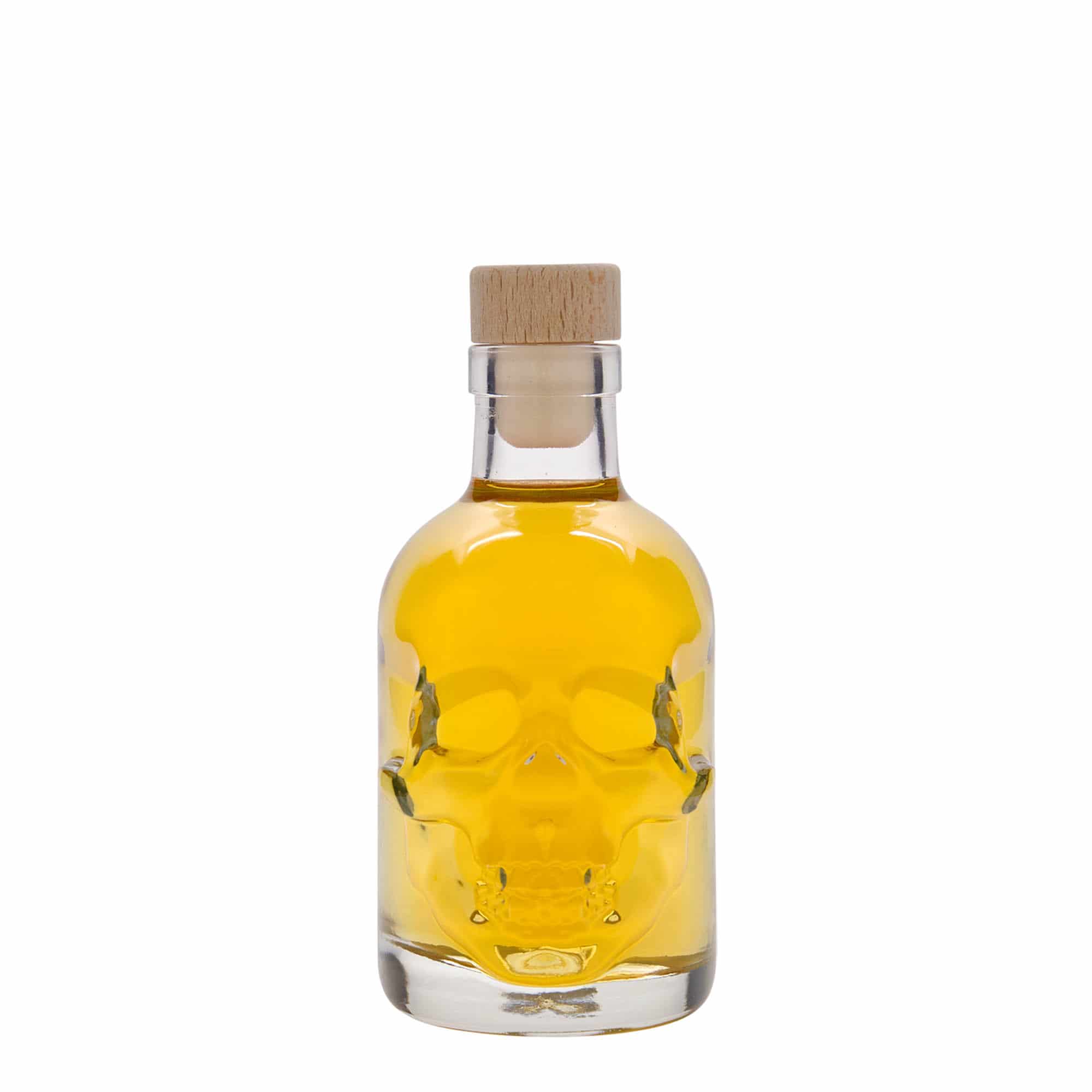 Bouteille en verre 200 ml 'Crâne', bouchage: bouchon