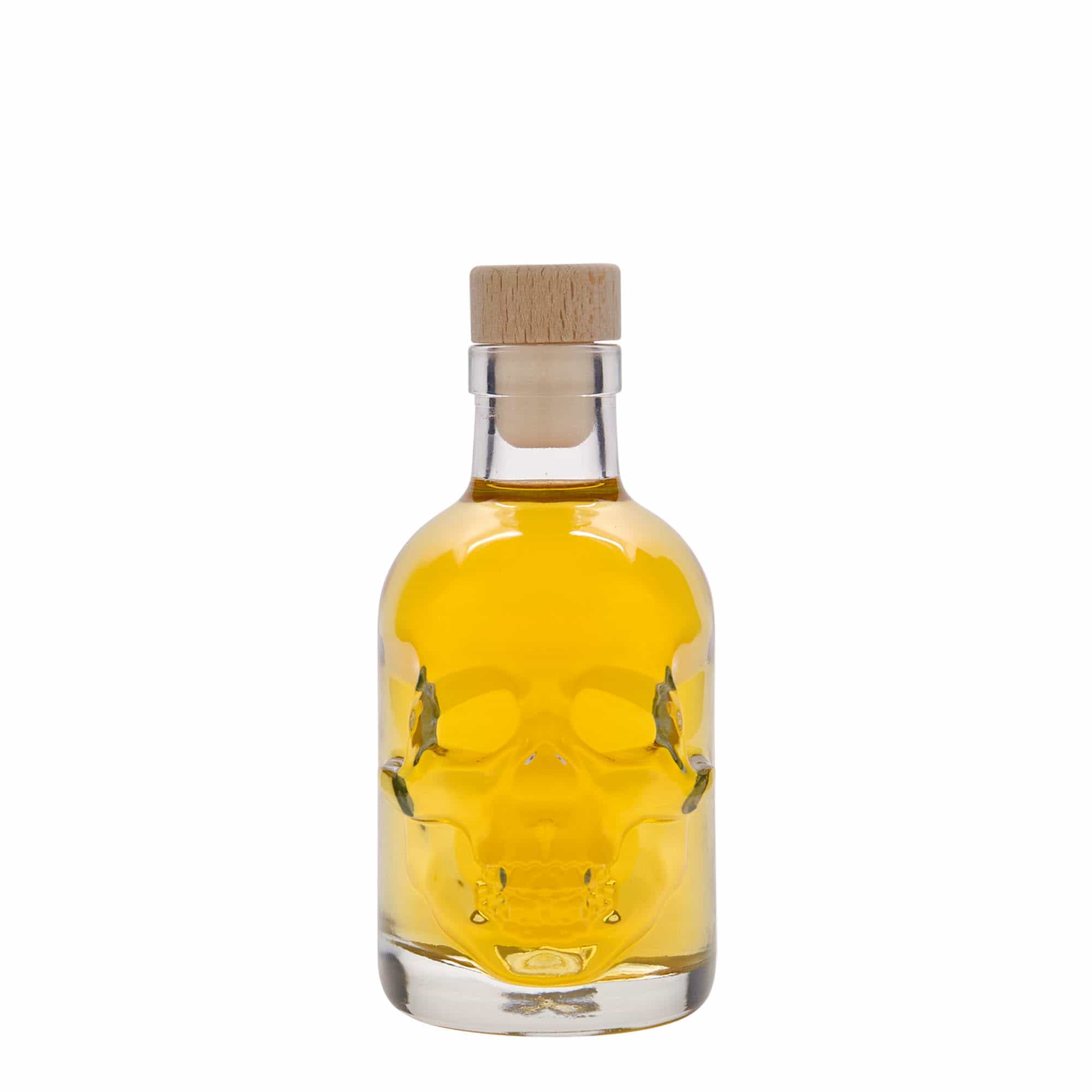 Bouteille en verre de 200 ml « Tête de mort », ouverture : liège