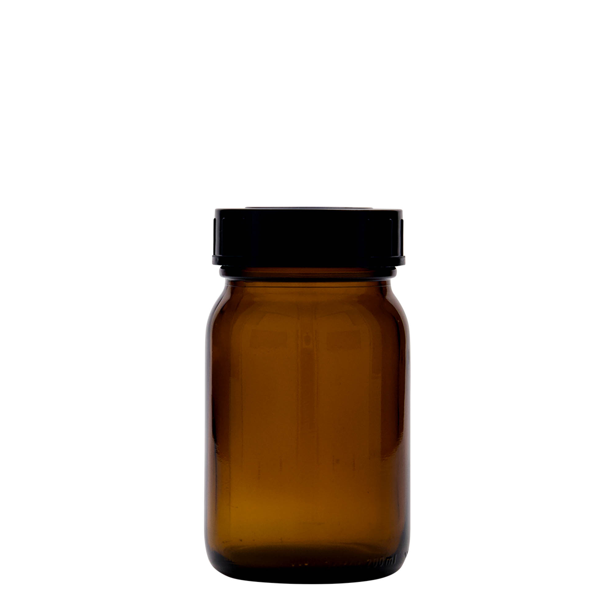 200 ml bocal à col large, brun, ouverture : DIN 55 200 ml bocal à col large, brun, ouverture : DIN 55
