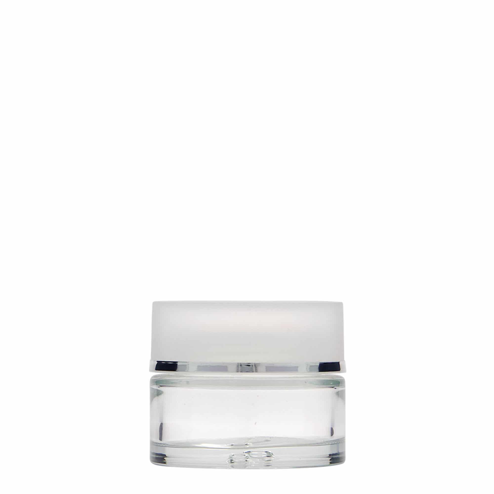 Pot de 30 ml « Clear Edition », verre, ouverture : fermeture à vis