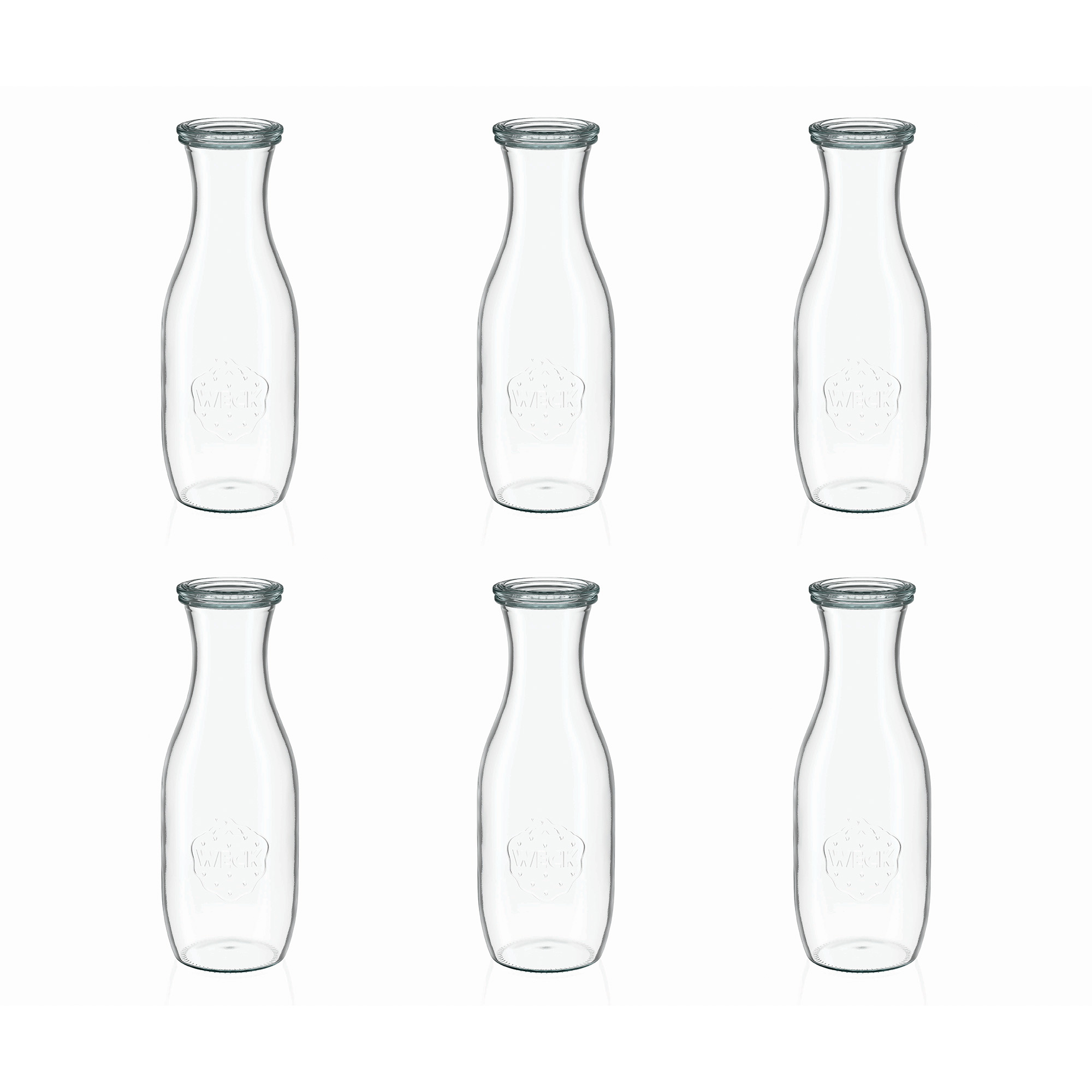 6x 1000 ml Bouteille à jus WECK avec couvercle en verre RR 60