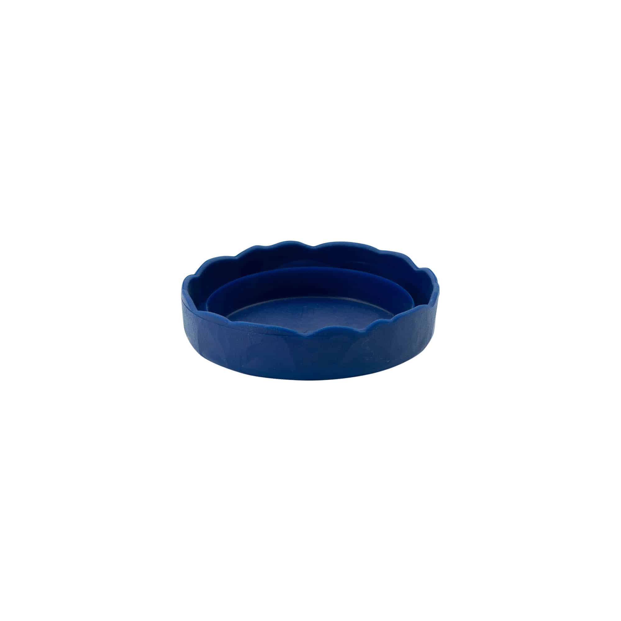 Couvercle à emboîtement pour pot en céramique à col étroit, plastique HDPE, bleu