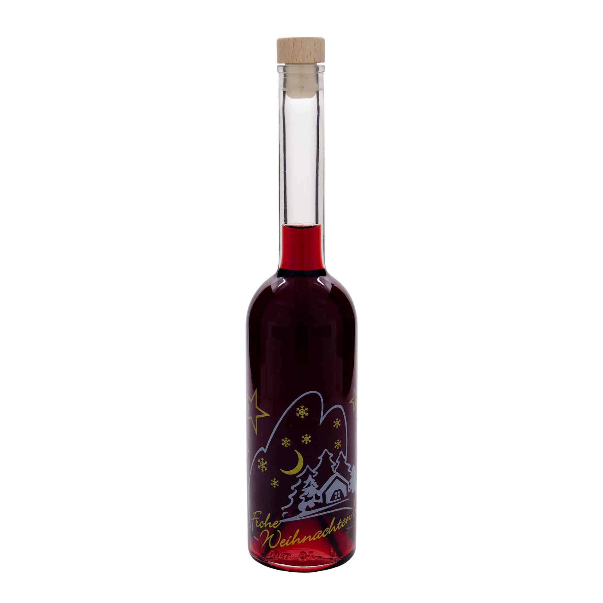 Bouteille en verre 500 ml 'Opera', motif : idylles de Noël, ouverture : bouchon en liège