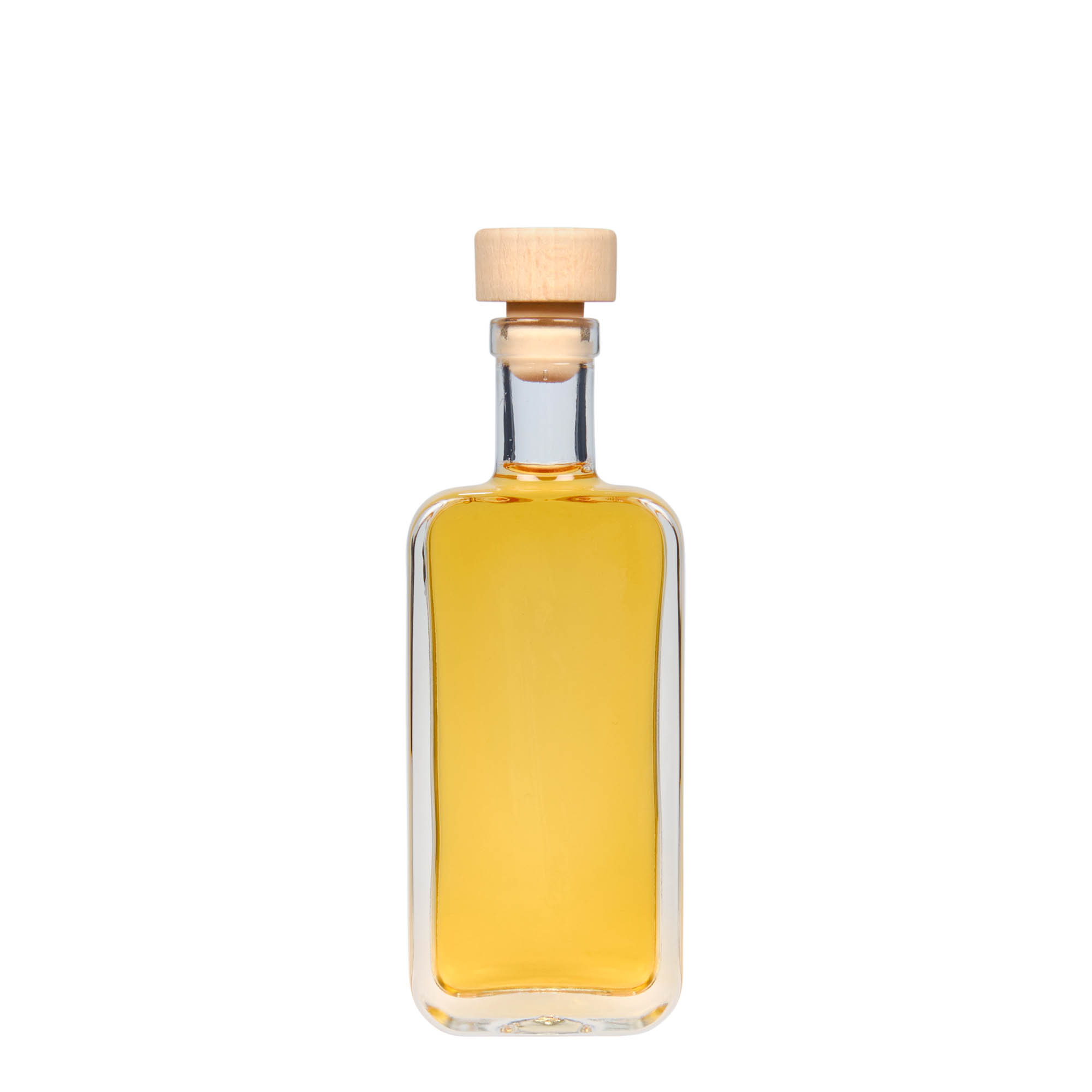 Flacon en verre 100 ml 'Nice', rectangulaire, ouverture : bouchon en liège