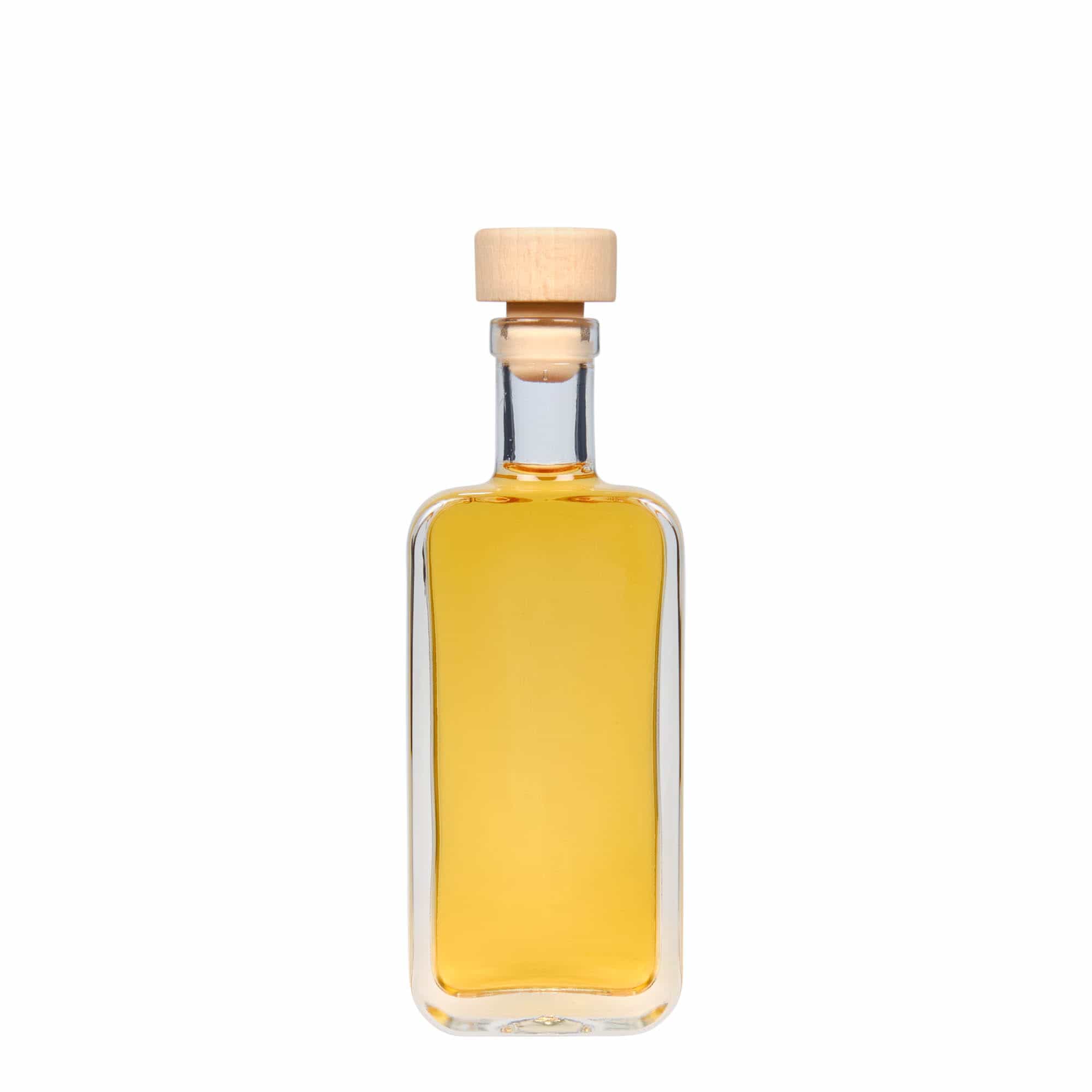 Flacon en verre 100 ml 'Nice', rectangulaire, ouverture : bouchon en liège
