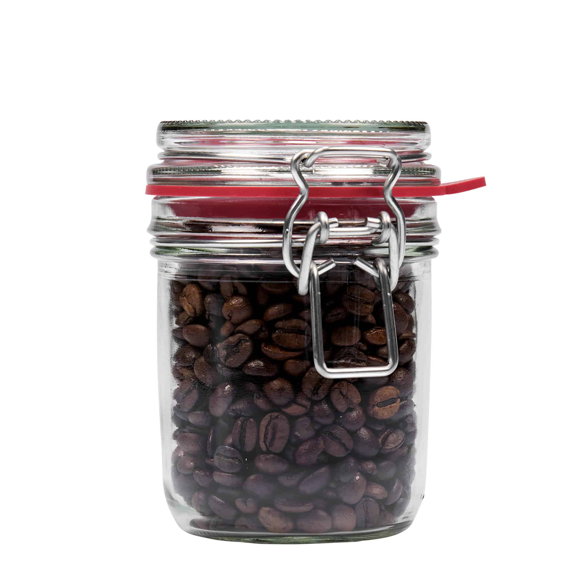 Pot en verre de 370 ml avec fermeture à levier, ouverture : fermeture à levier en fil métallique