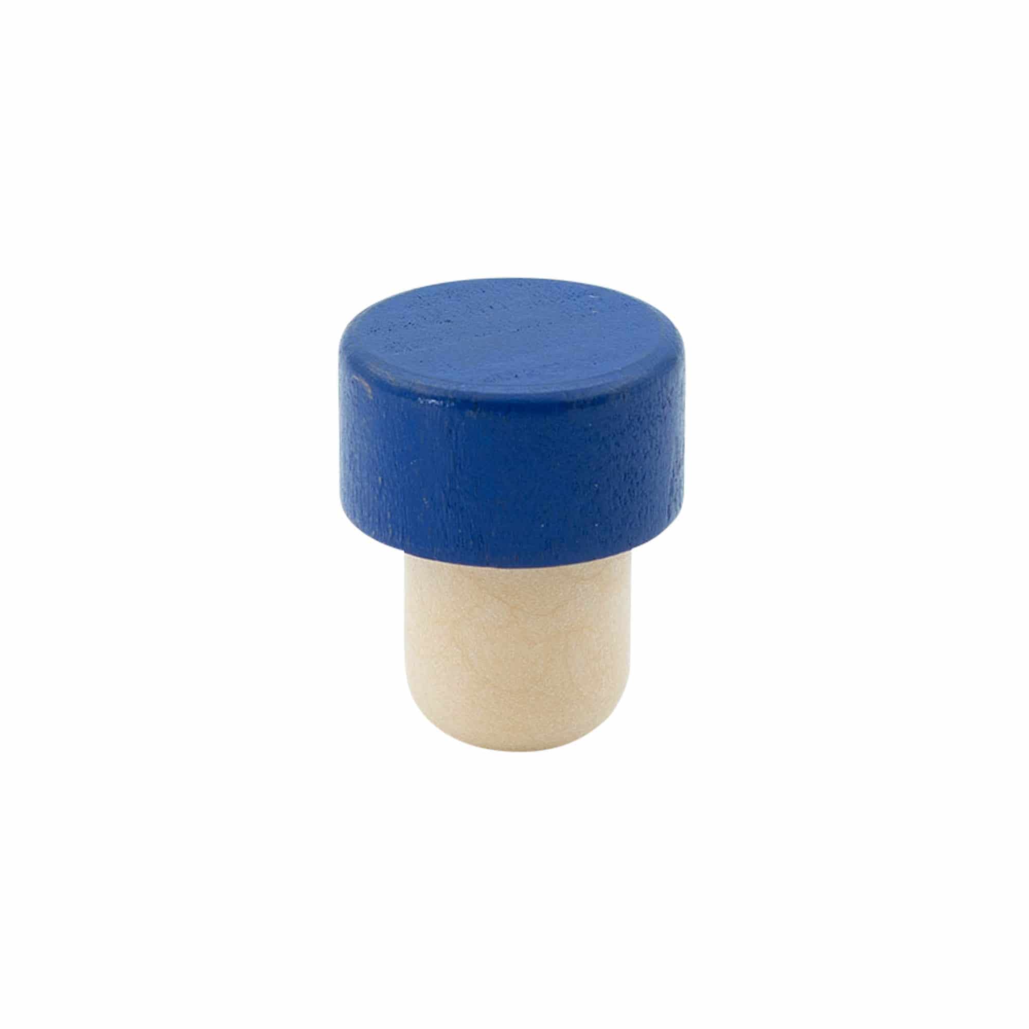 Bouchon à poignée 19 mm, bois, bleu, pour bouchage: bouchon Bouchon à poignée 19 mm, bois, bleu, pour bouchage: bouchon