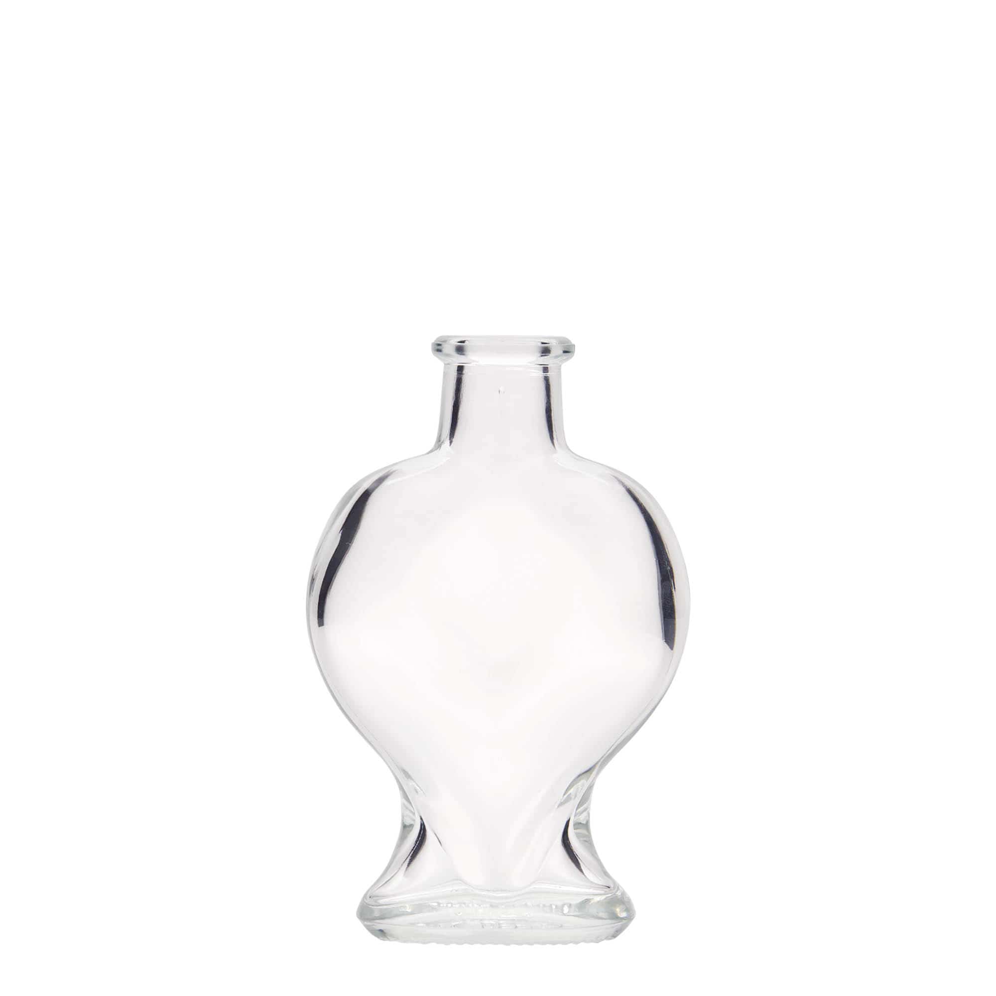 Flacon en verre 100 ml « Cœur », ouverture : bouchon en liège