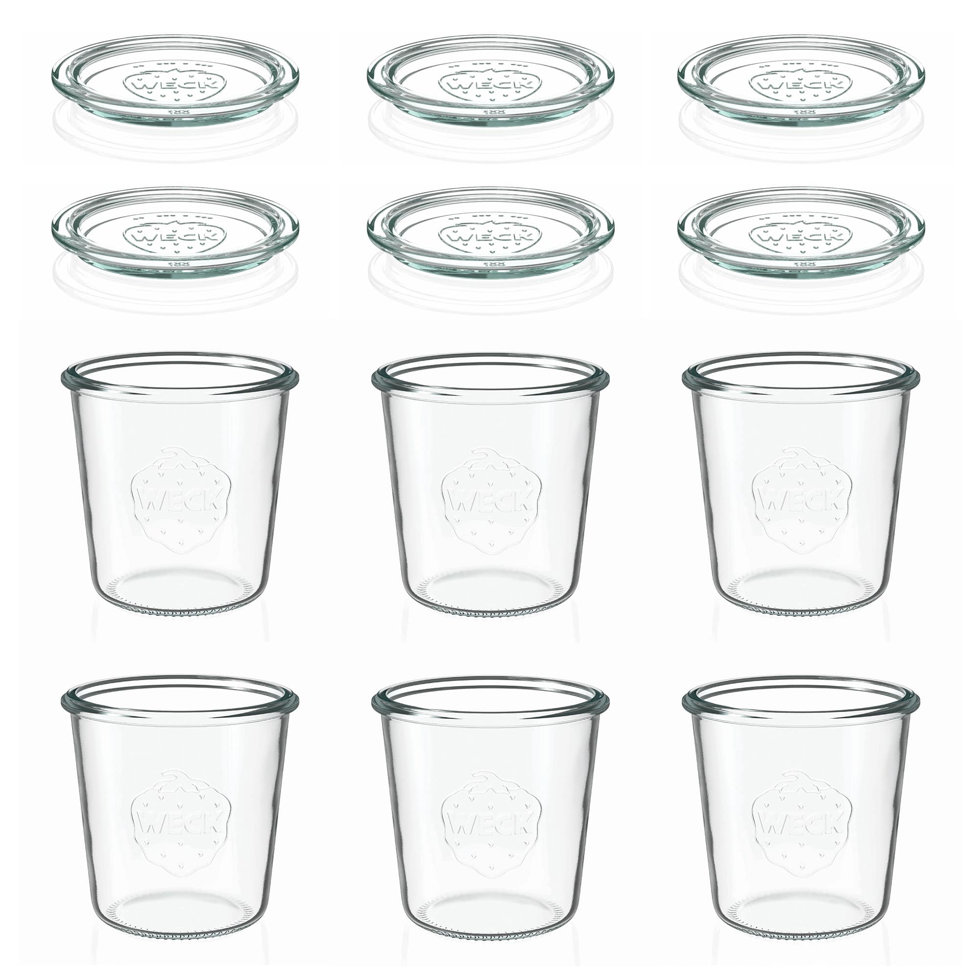 6x 580 ml bocal WECK à renversement avec couvercle en verre RR 100