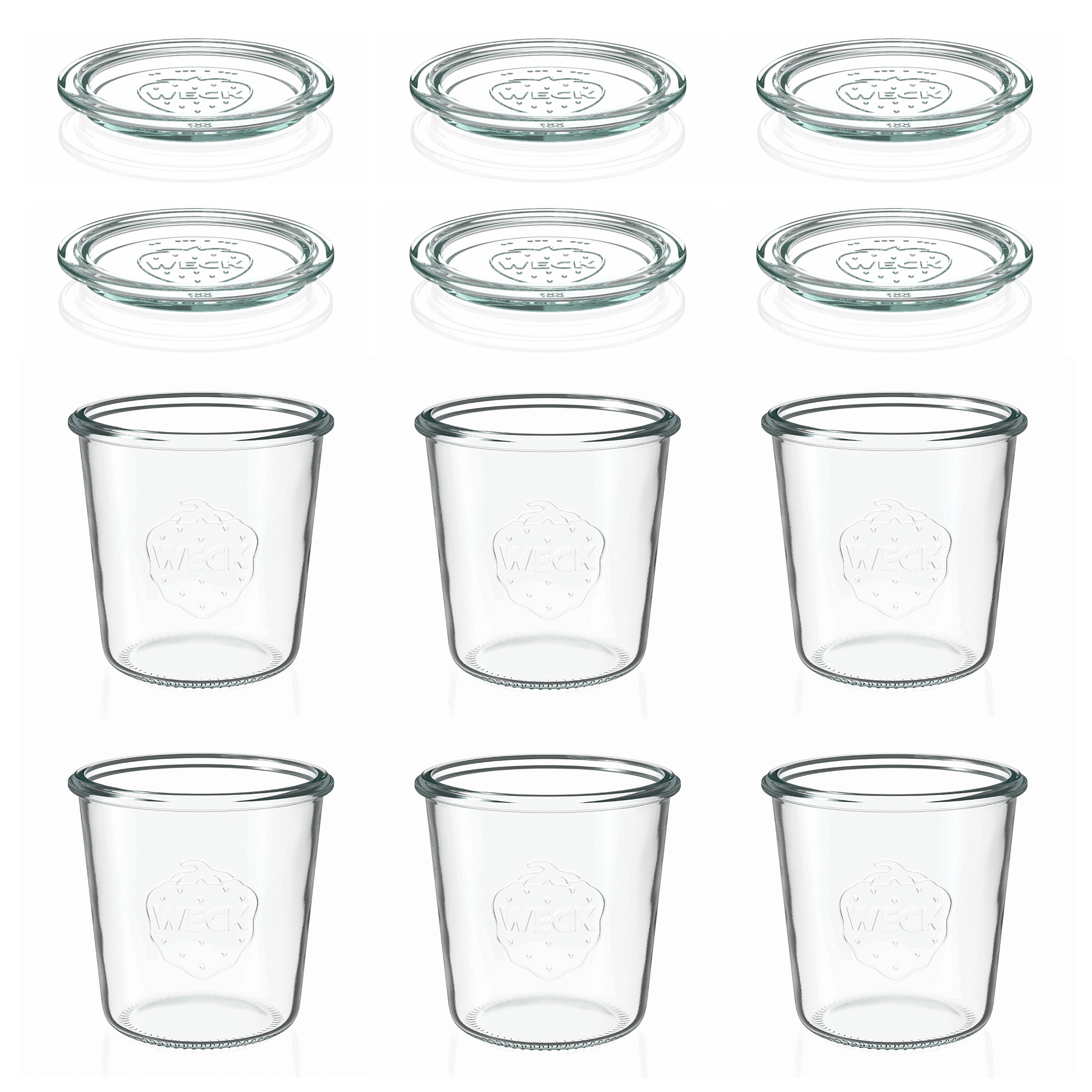 6x 580 ml bocal WECK à renversement avec couvercle en verre RR 100
