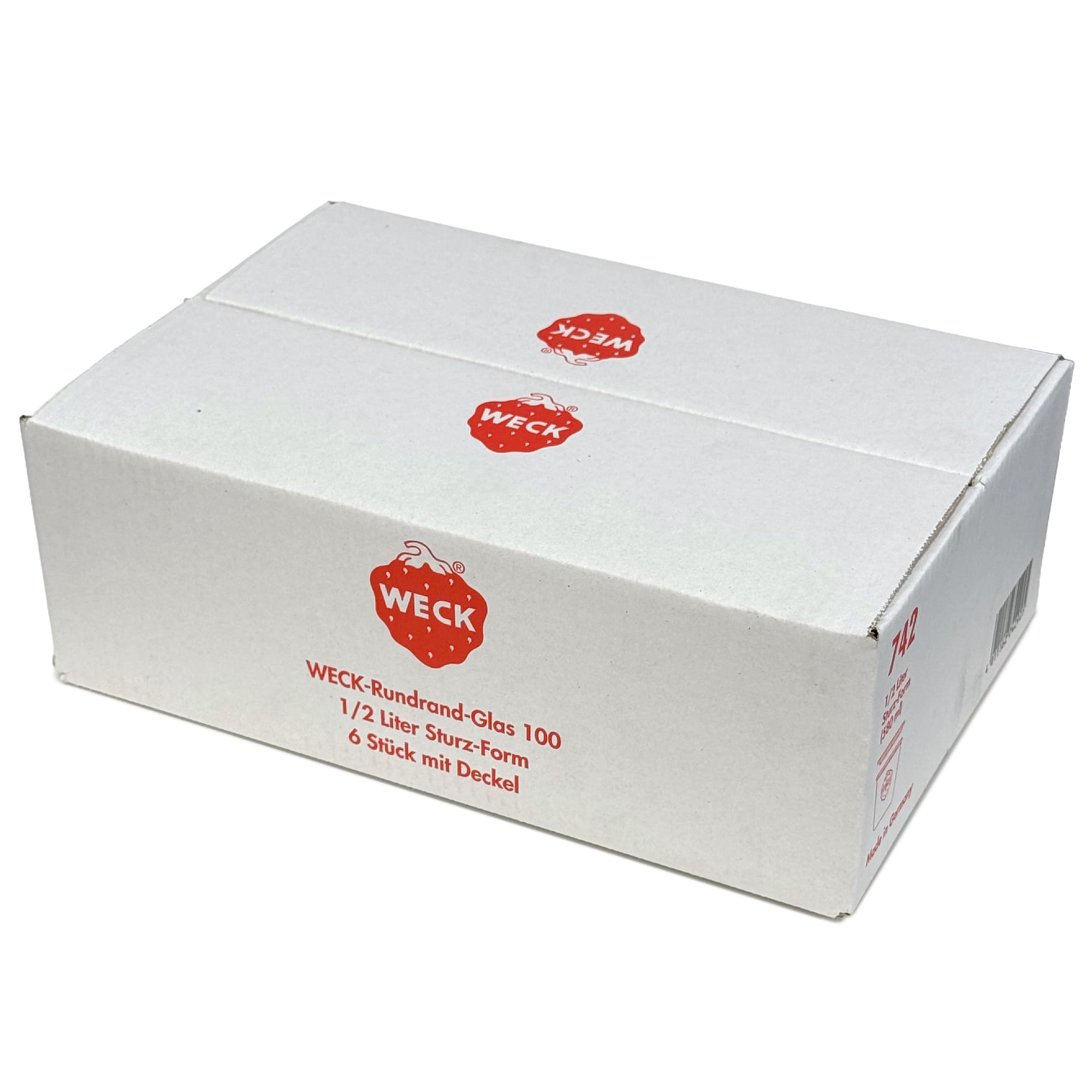 6x 580 ml bocal WECK à renversement avec couvercle en verre RR 100