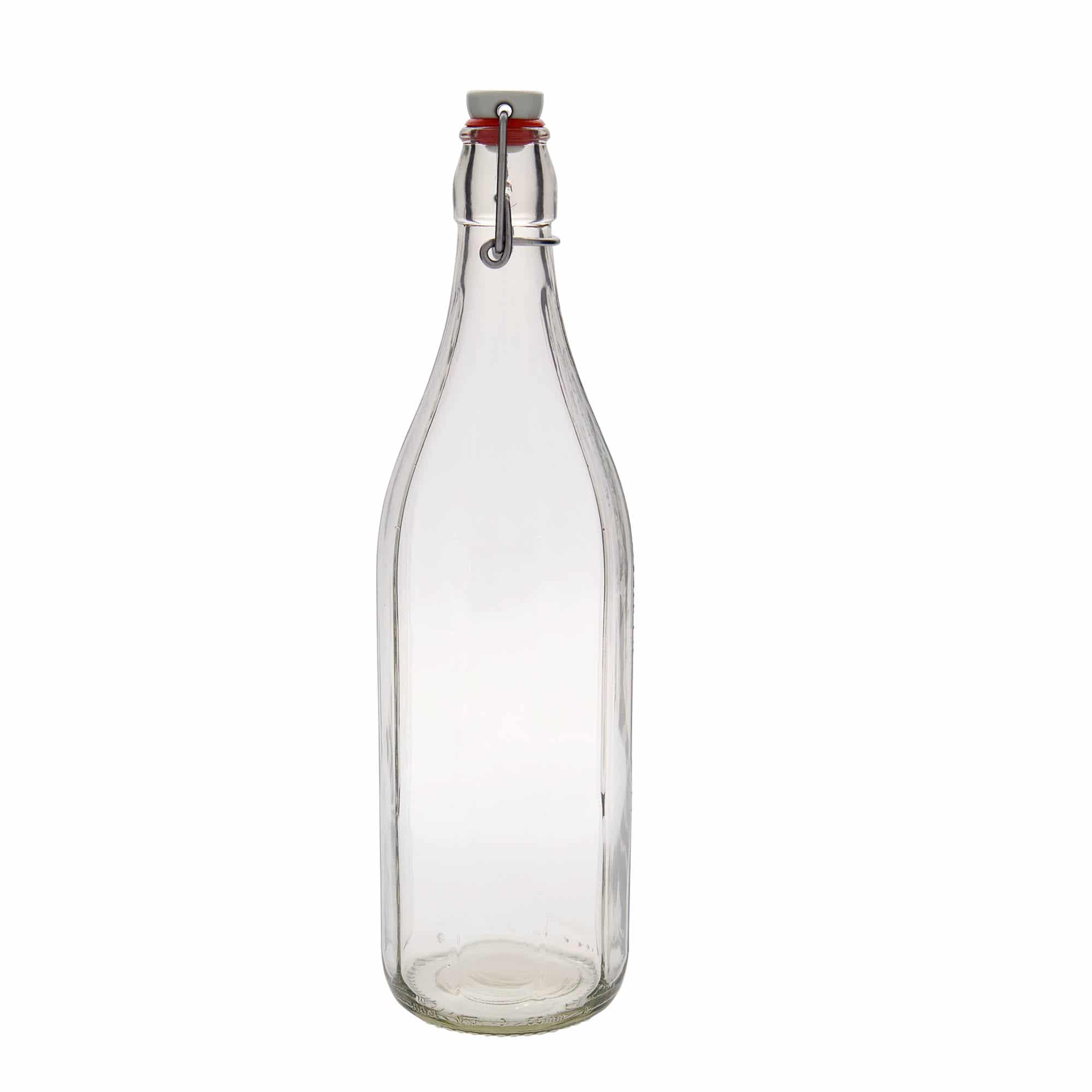 Bouteille en verre 1 000 ml 'Bravo', décagonale, bouchage: bouchon mécanique