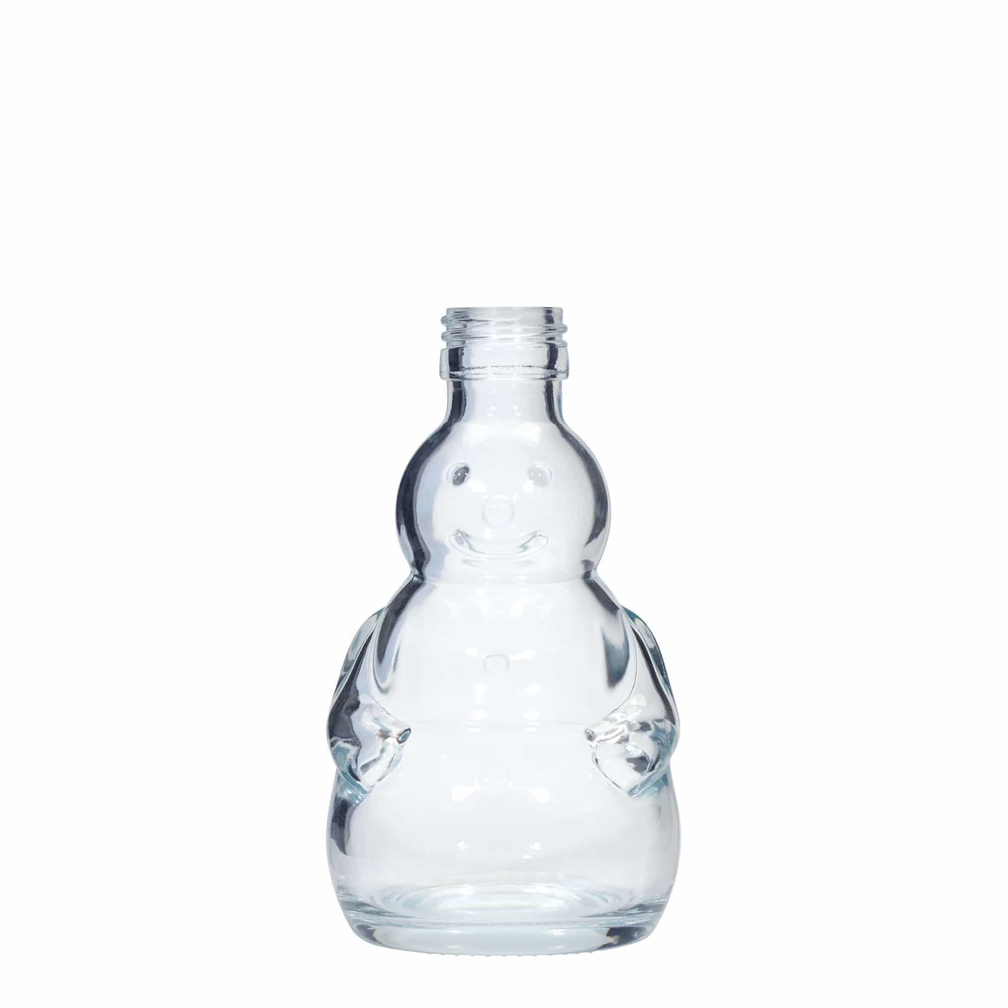 Bouteille en verre 200 ml « Bonhomme de neige », ouverture : PP 28