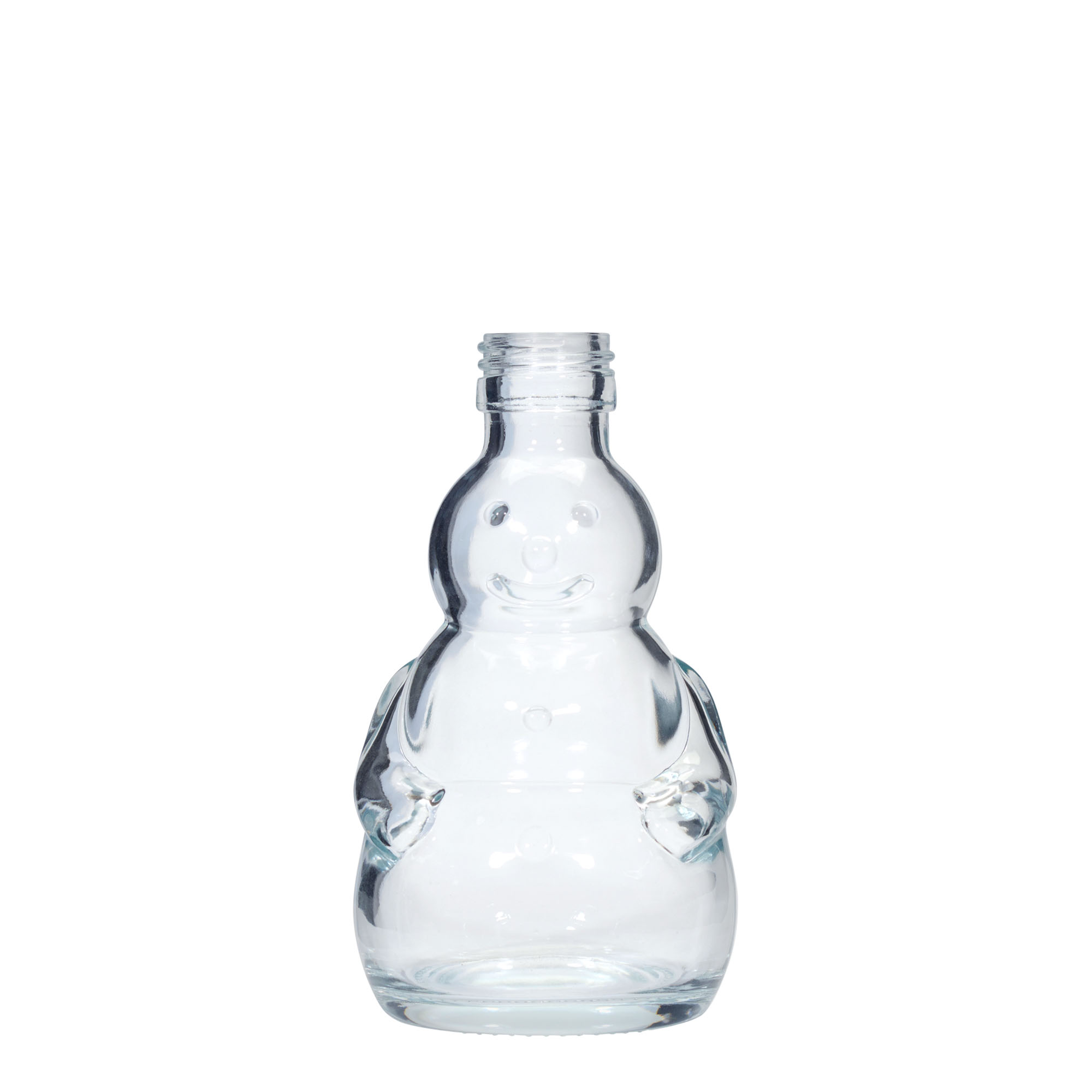 Bouteille en verre 200 ml « Bonhomme de neige », ouverture : PP 28 Bouteille en verre 200 ml « Bonhomme de neige », ouverture : PP 28