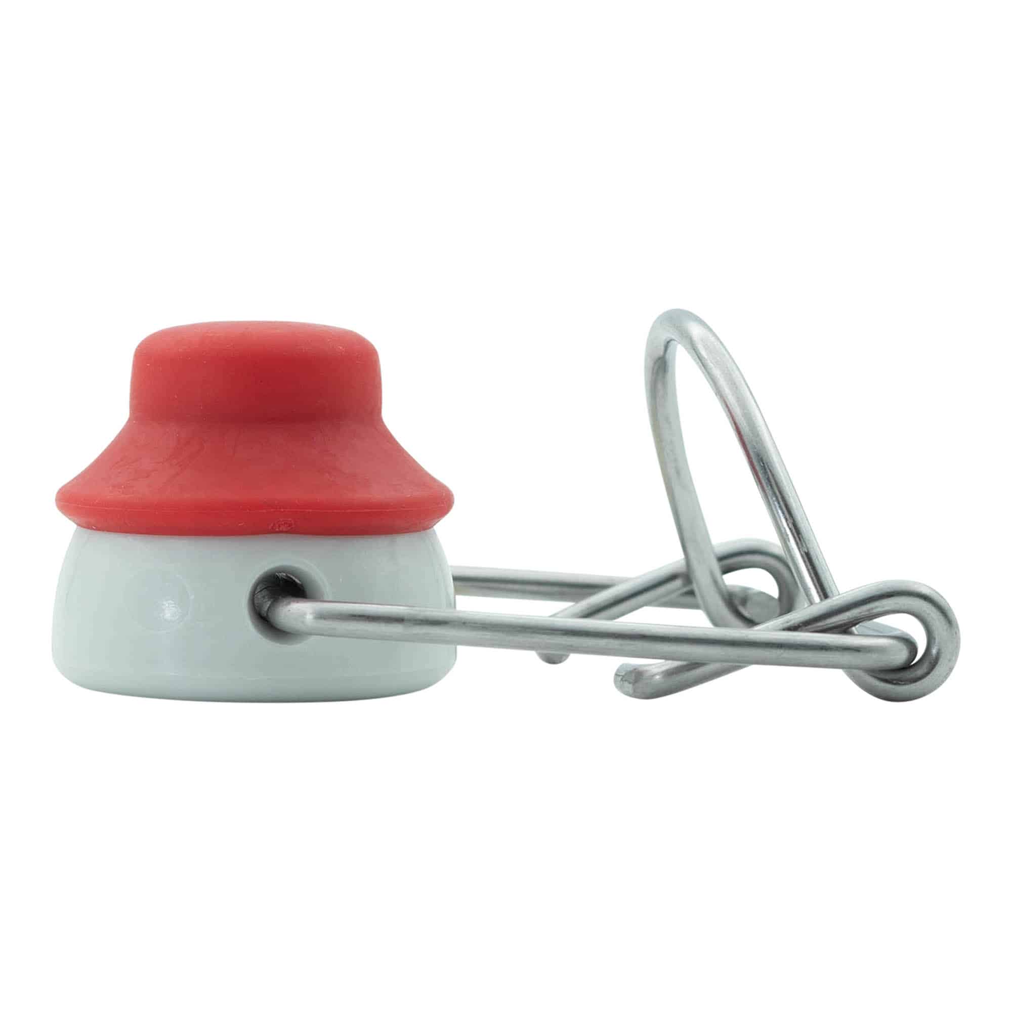 Bouchon mécanique taille spéciale, plastique, rouge-blanc