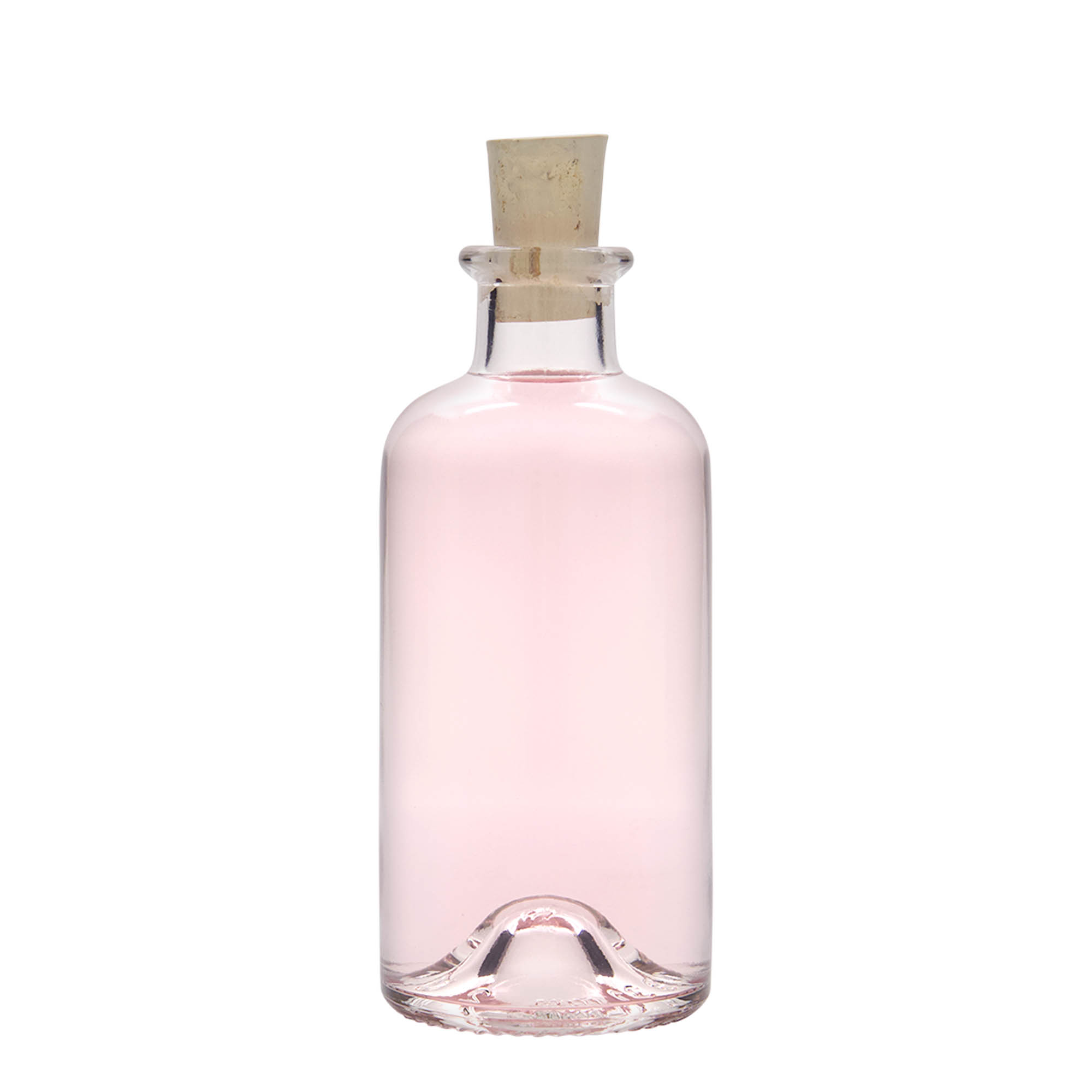 Flacon en verre 200 ml pharmacien, ouverture : bouchon en liège Flacon en verre 200 ml pharmacien, ouverture : bouchon en liège