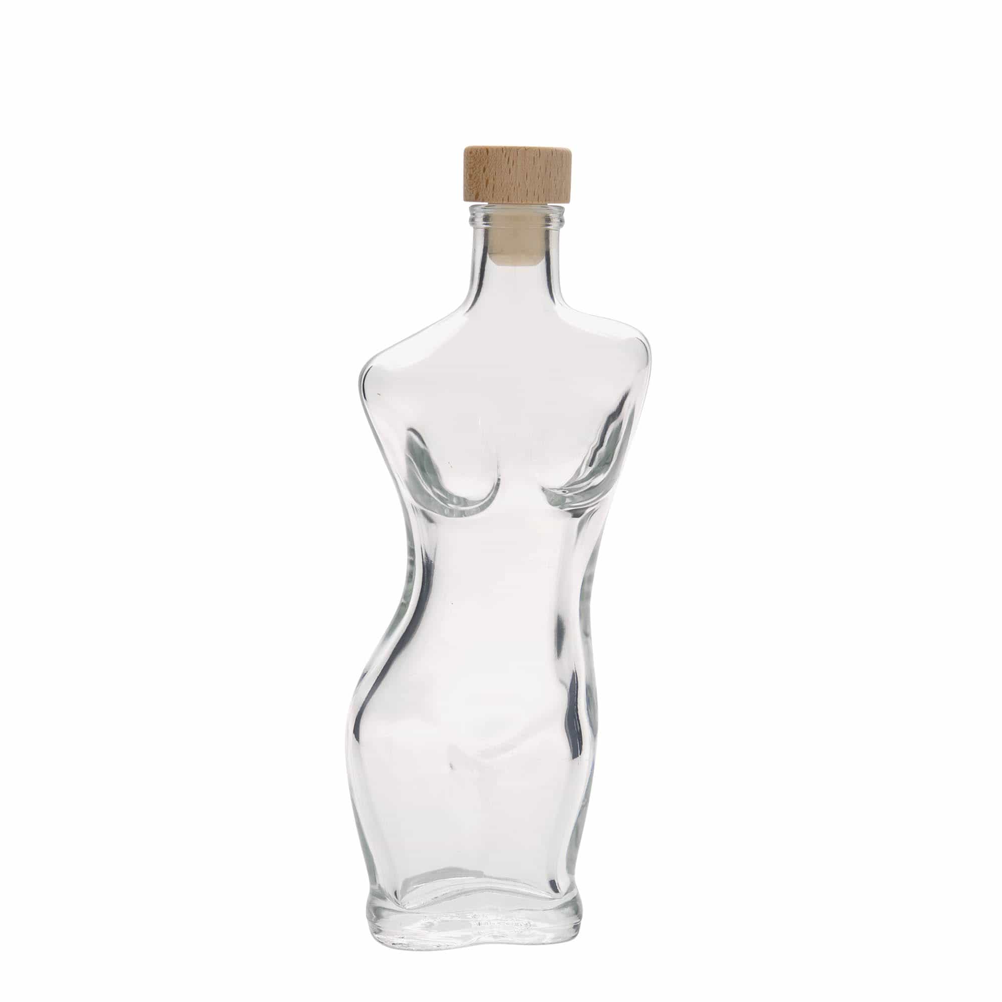 Flacon en verre de 200 ml 'Eva', ouverture : liège
