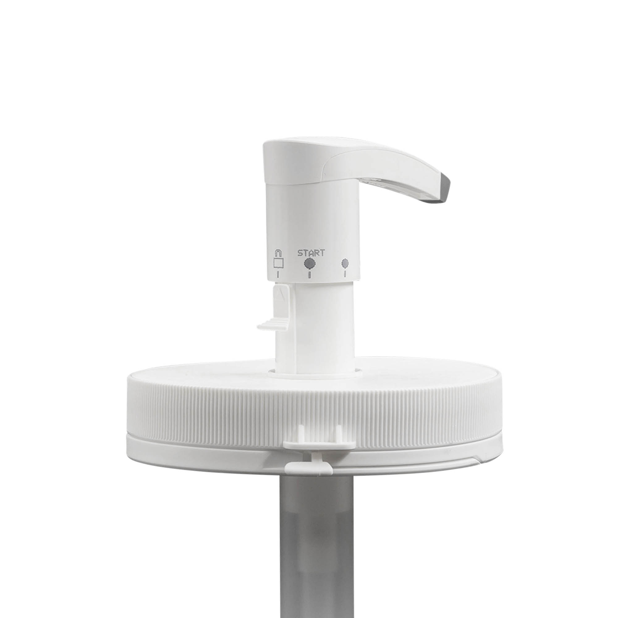 Pompe distributrice pour 1 240 ml « Securibox », plastique PE, blanc, pour ouverture : bouchon à vis