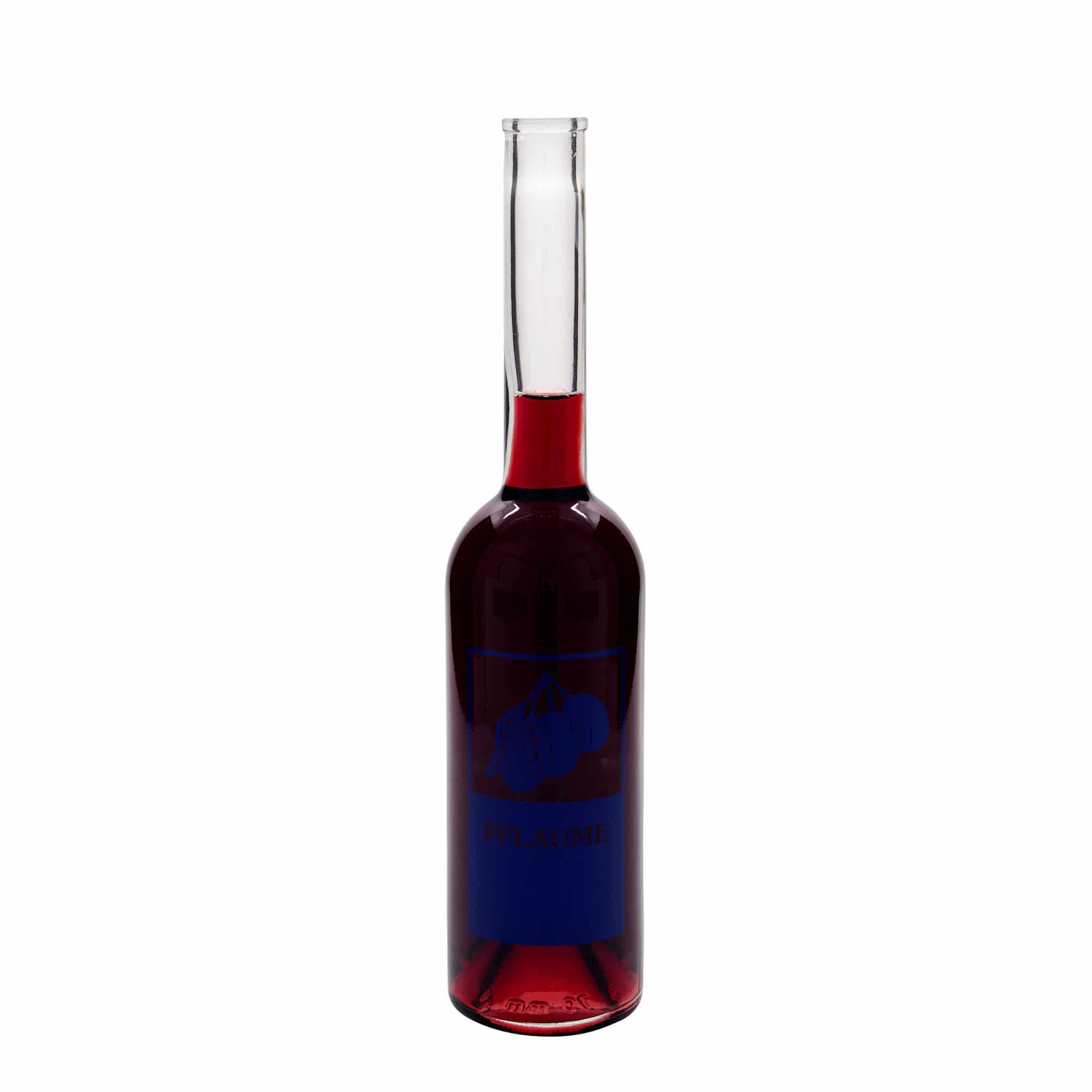 Bouteille en verre 500 ml 'Opera', motif : prune, ouverture : bouchon en liège