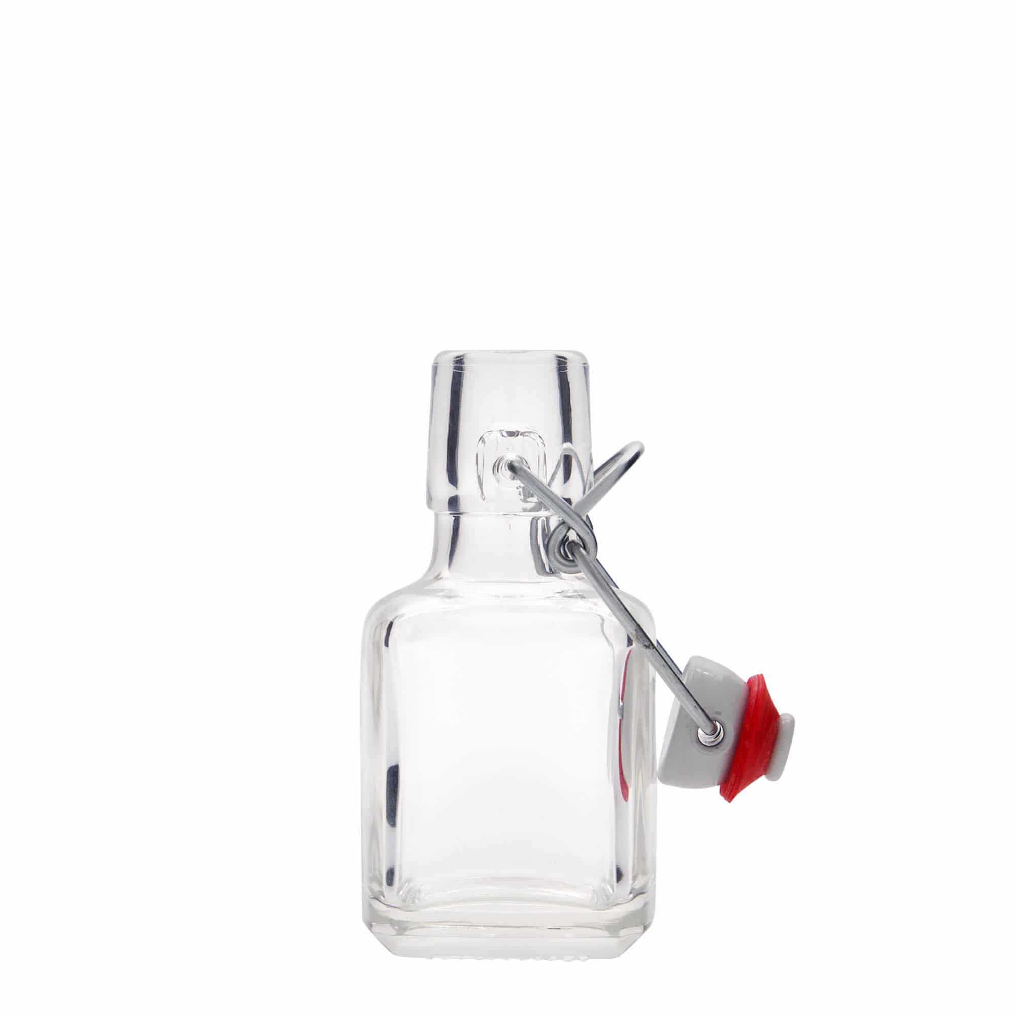 Bouteille en verre 100 ml 'Kubica', carrée, bouchage: bouchon mécanique Bouteille en verre 100 ml 'Kubica', carrée, bouchage: bouchon mécanique
