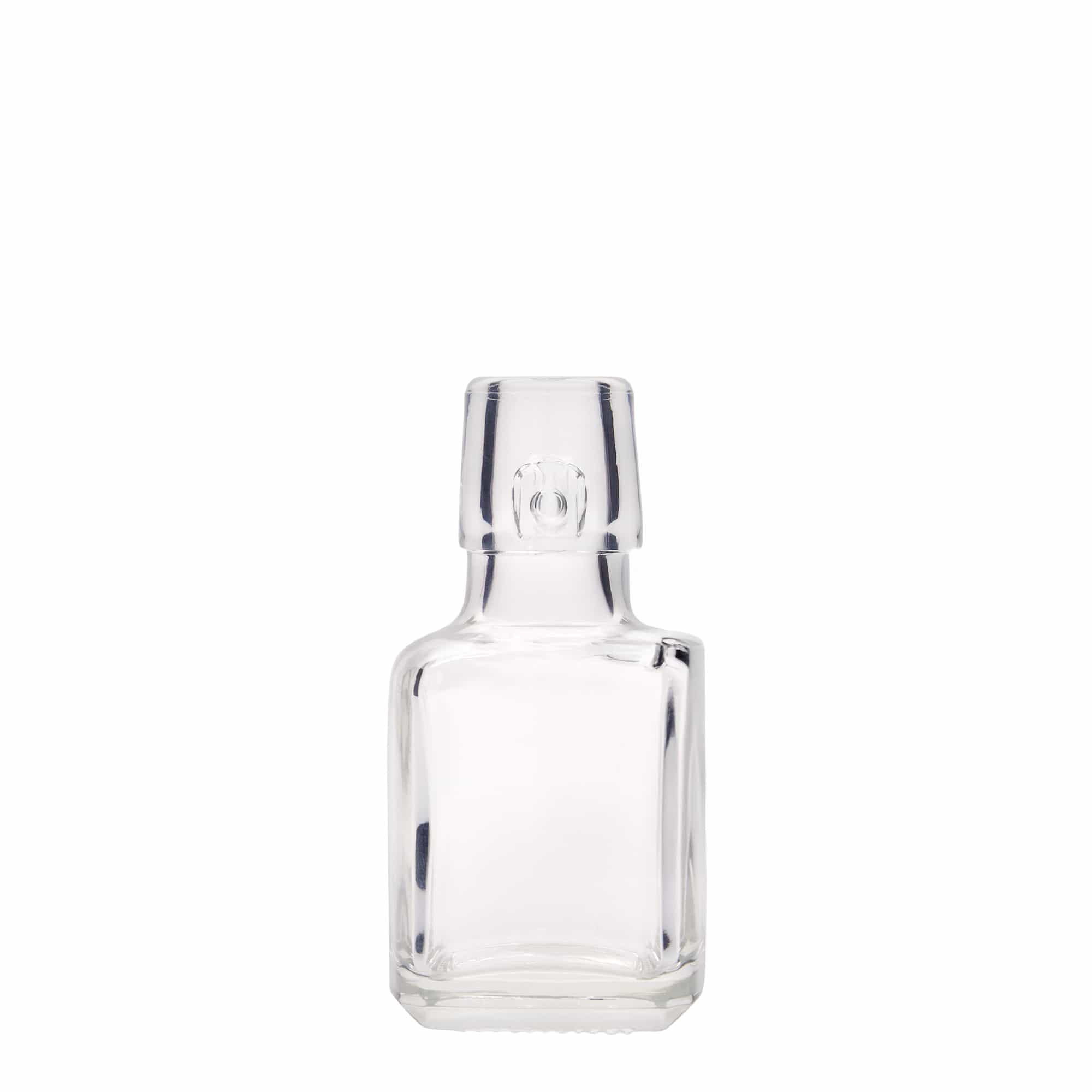 Flacon en verre 100 ml 'Kubica', carré, ouverture : fermeture à bascule