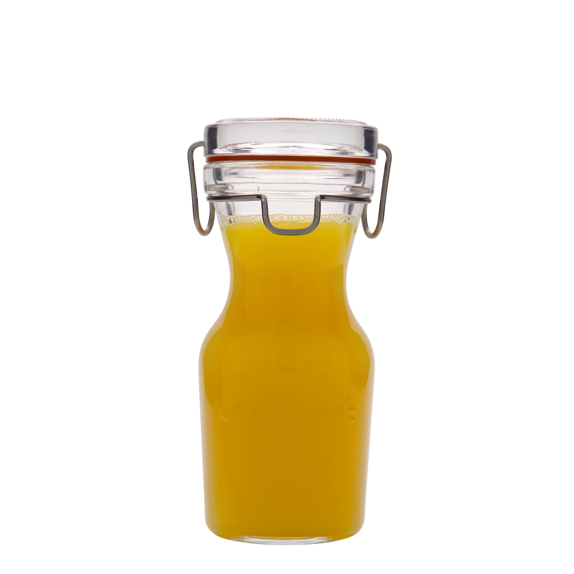 Carafe en verre 250 ml « Lock-Eat », ouverture : fermeture à pince métallique Carafe en verre 250 ml « Lock-Eat », ouverture : fermeture à pince métallique
