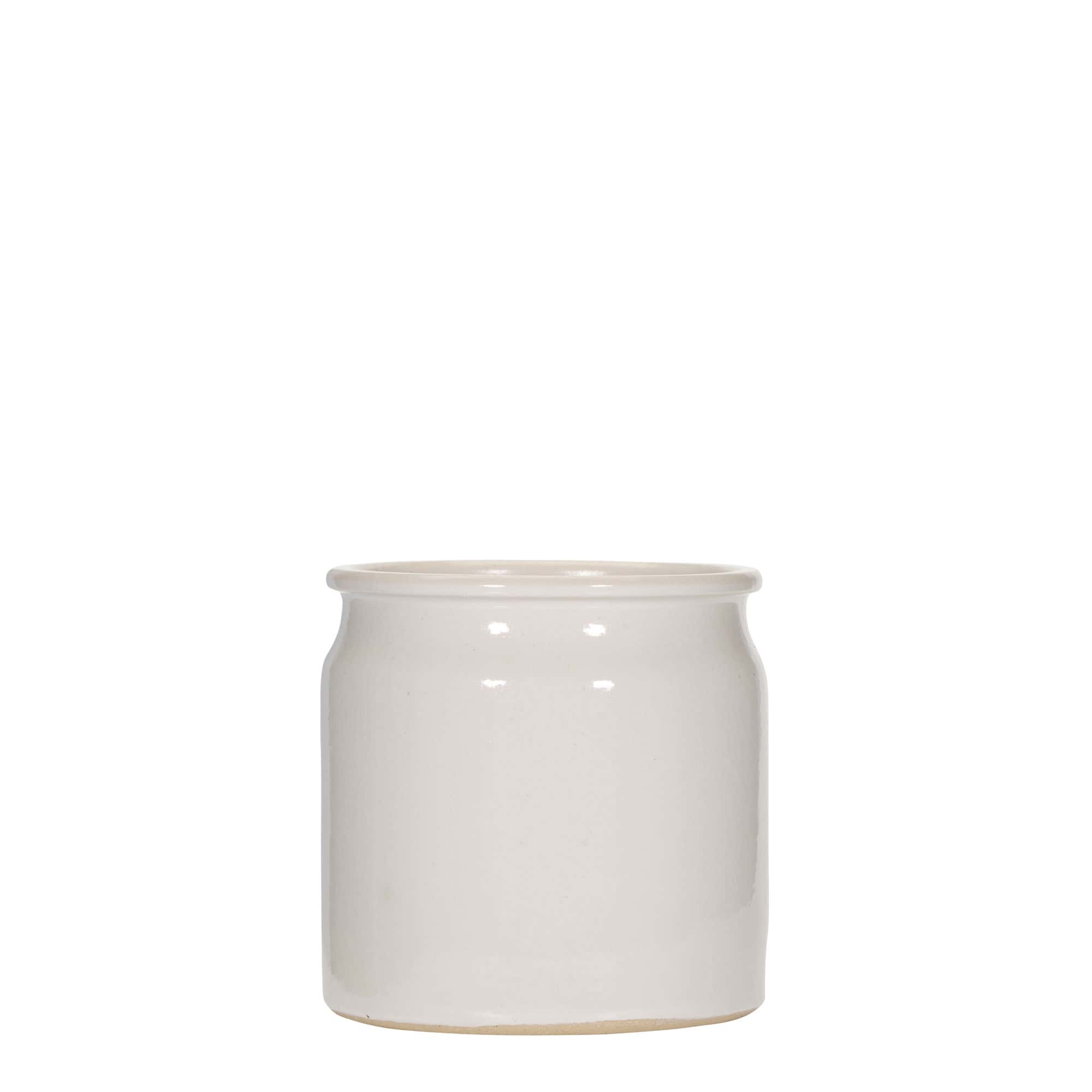 Pot en grès 160 ml, céramique, blanc, bouchage: bouchon Pot en grès 160 ml, céramique, blanc, bouchage: bouchon