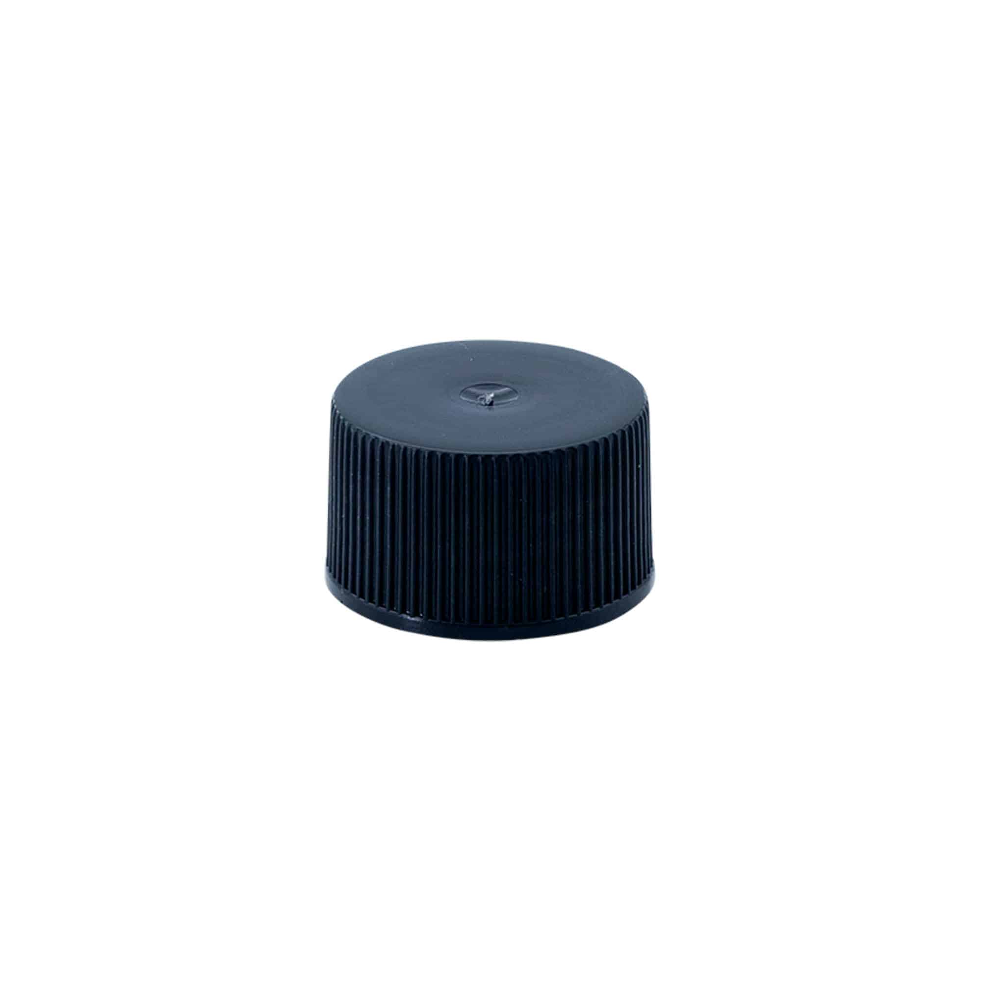 Bouchon à vis avec insert en EPE, plastique PE, noir, pour ouverture : DIN 25