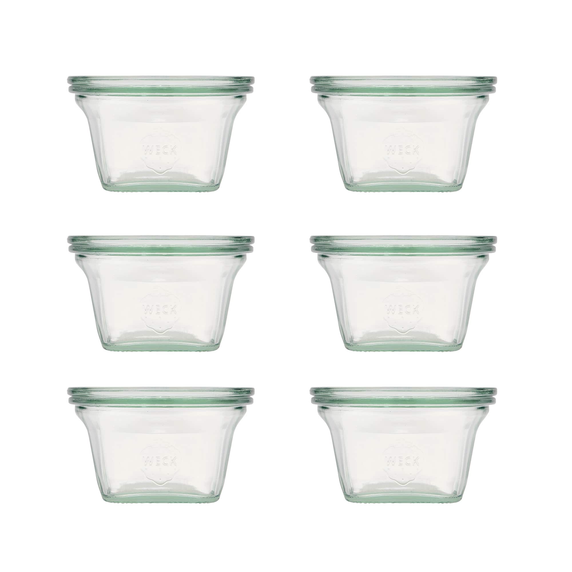6x 290 ml verre WECK Quadro avec couvercle en verre RR 100
