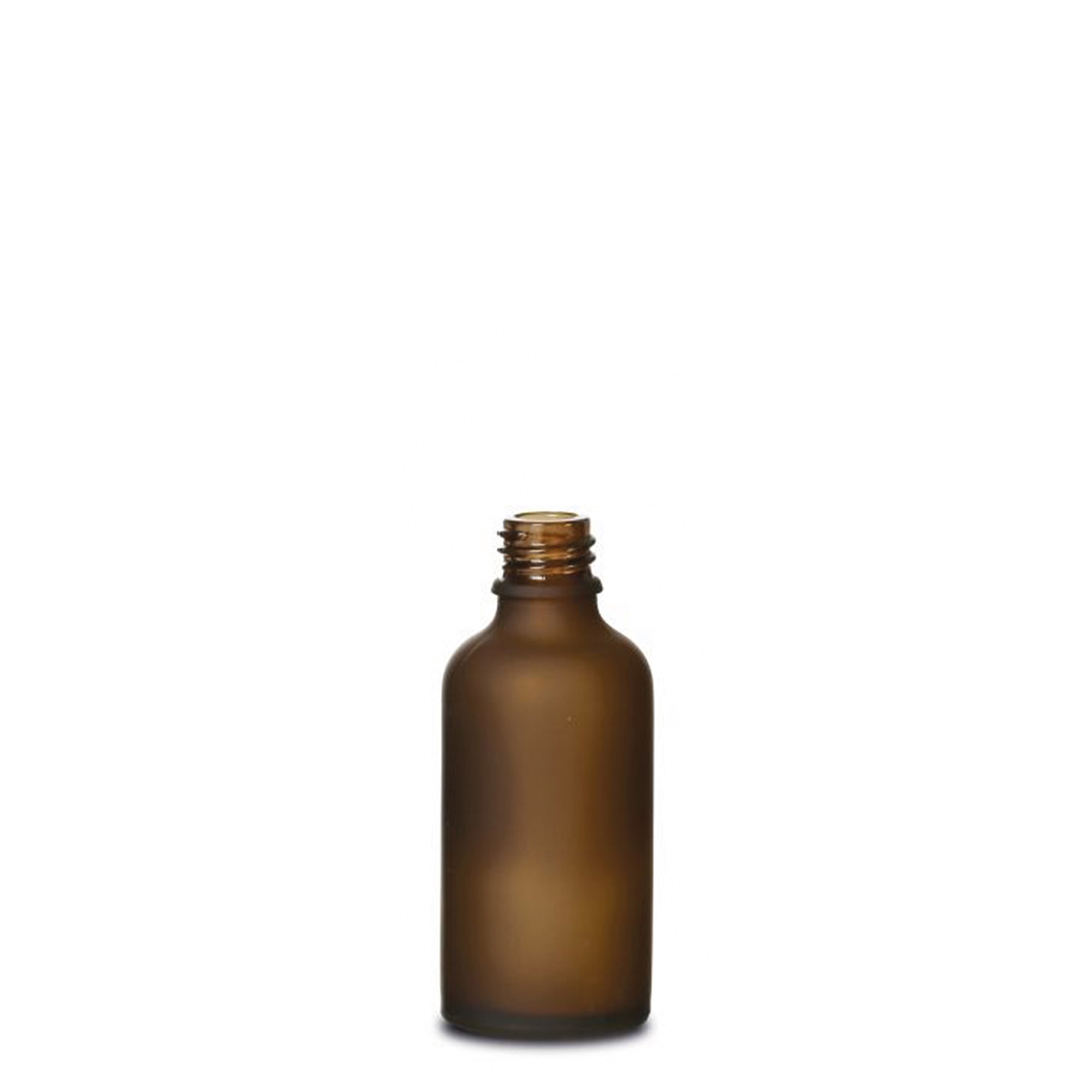 Flacon médical 50 ml, verre, brun givré, embouchure : DIN 18 Flacon médical 50 ml, verre, brun givré, embouchure : DIN 18