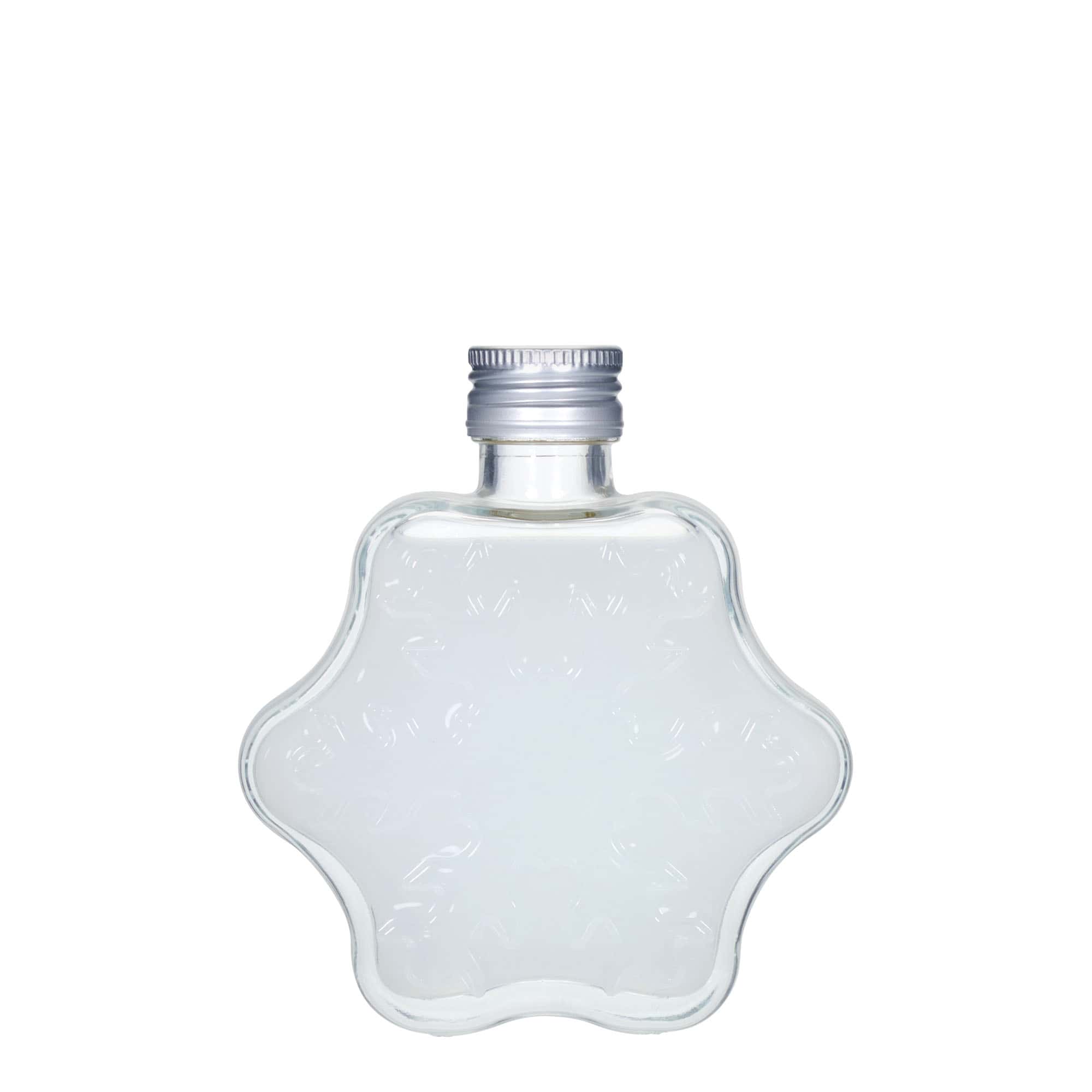 Bouteille en verre de 200 ml 'Flocon de Neige', bouchage: PP 28
