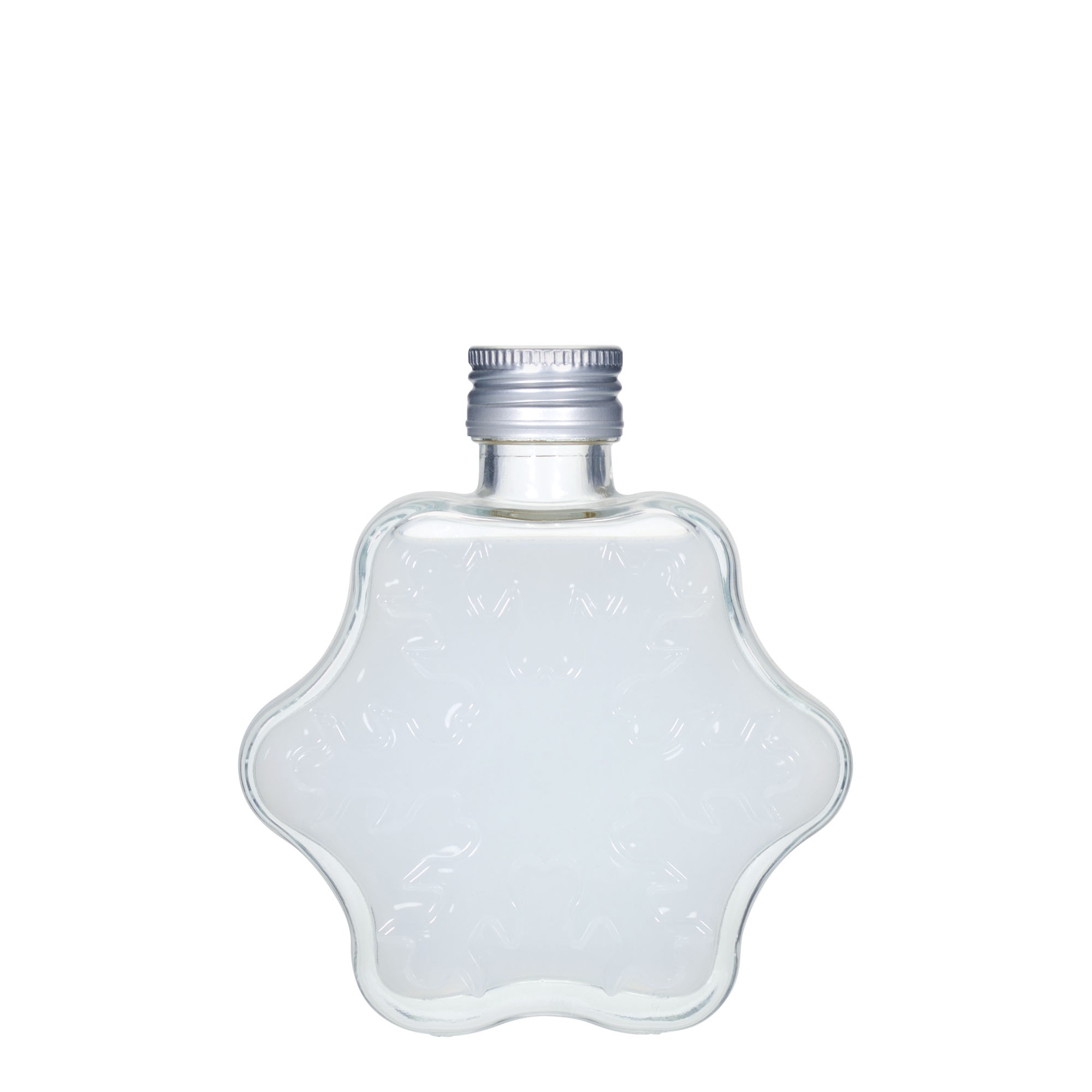 Bouteille en verre 200 ml 'Flocon de neige', ouverture : PP 28