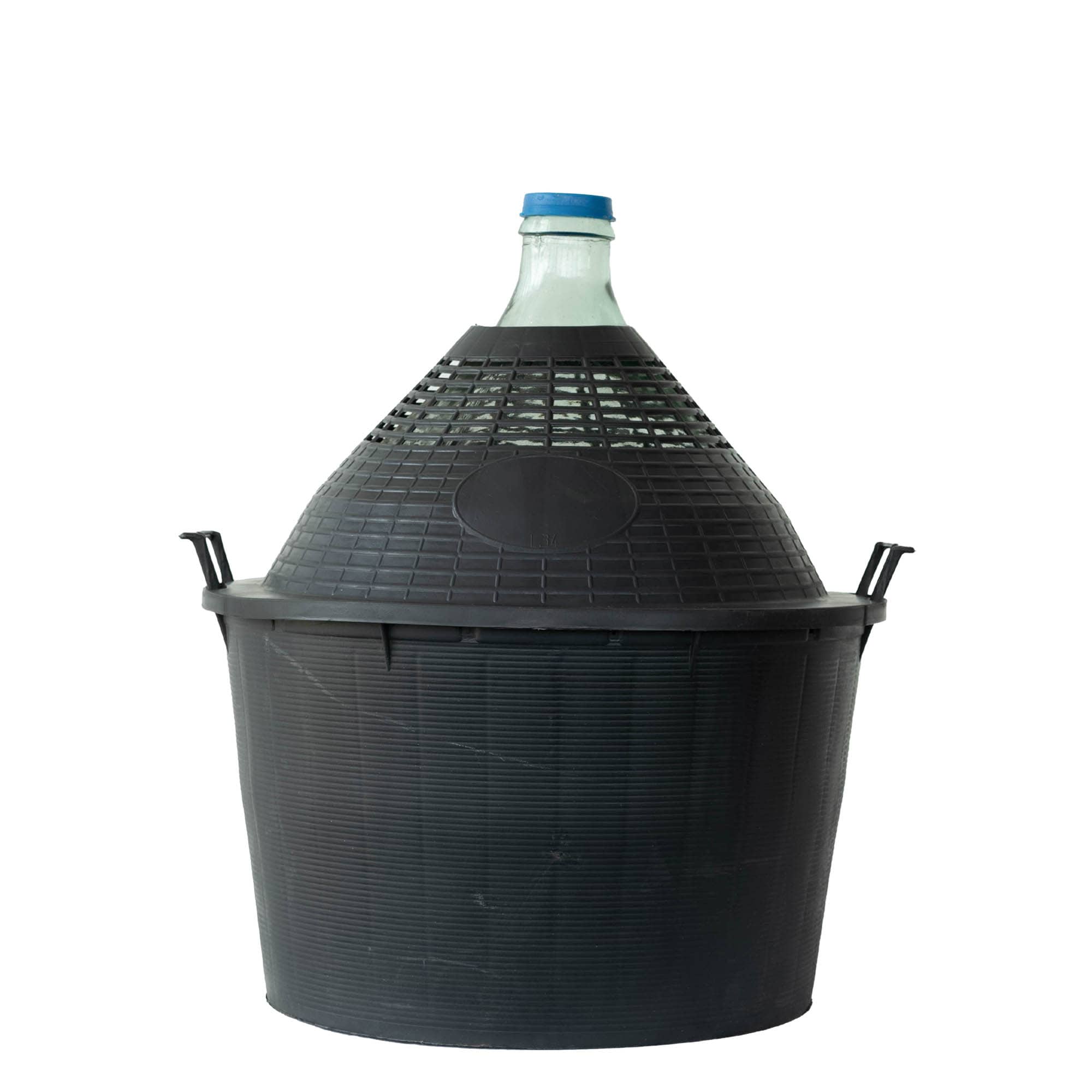 34 l bouteille ballon à col étroit, verre, ouverture : couvercle à emboîtement
