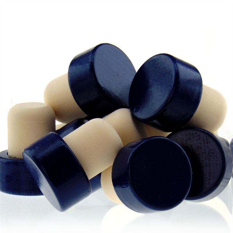 Bouchon à poignée 19 mm, bois, bleu, pour bouchage: bouchon