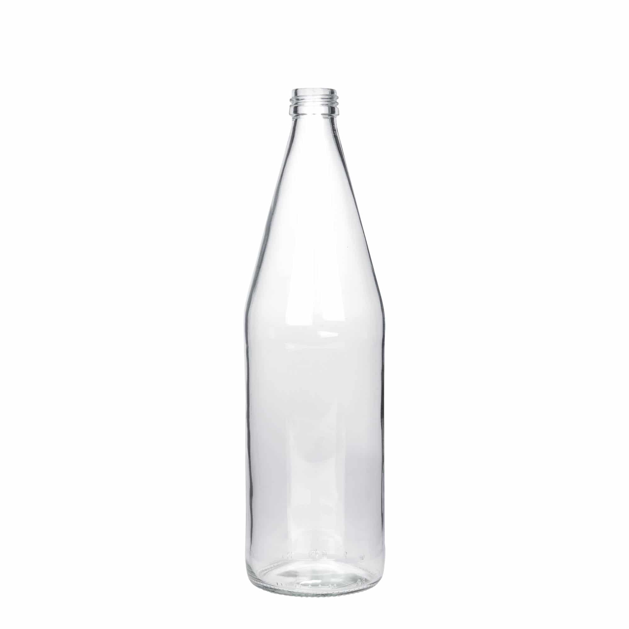 Flacon universel 750 ml en forme de carotte, verre, ouverture : PP 28 Flacon universel 750 ml en forme de carotte, verre, ouverture : PP 28