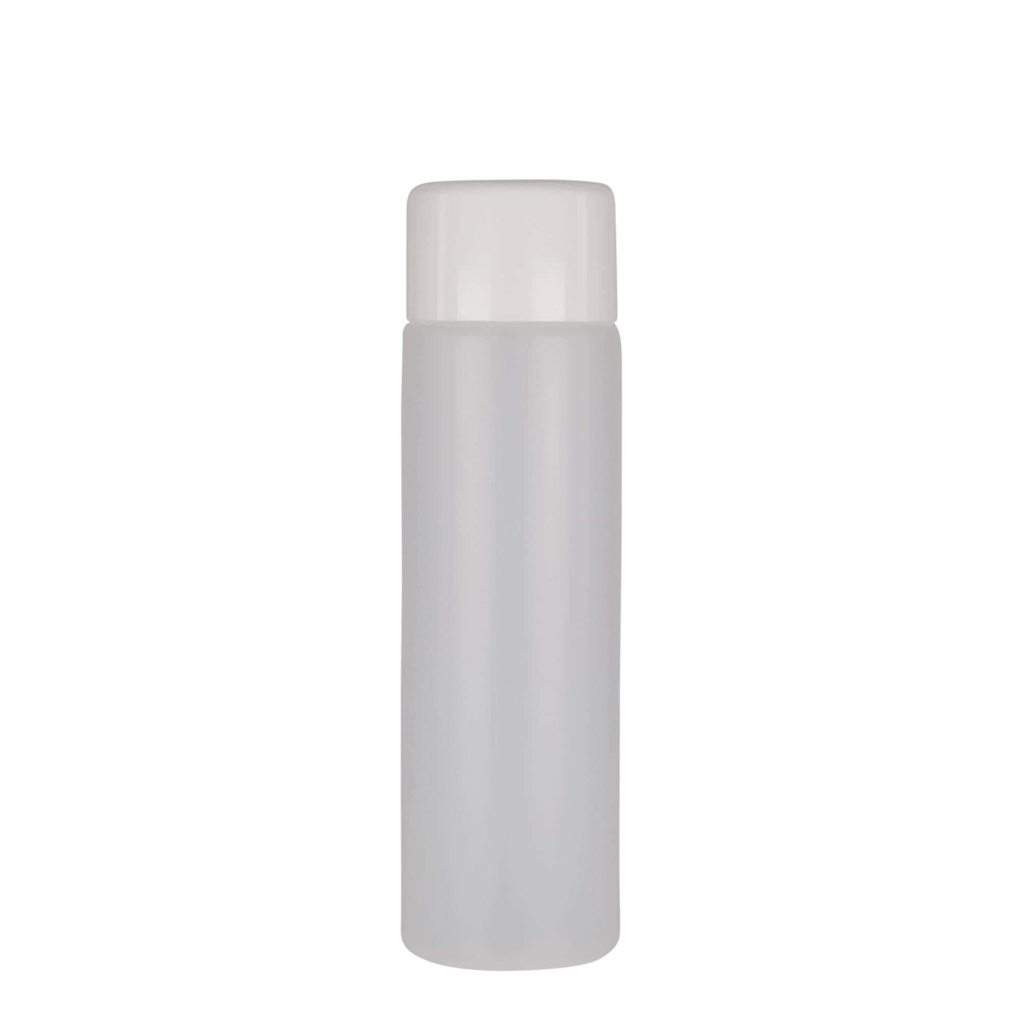 250 ml bouteille ronde, plastique PE, naturel, ouverture : bouchon à vis
