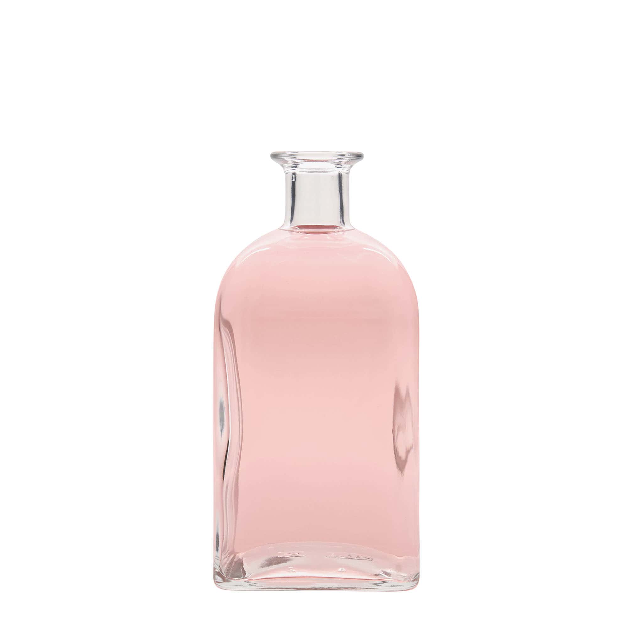 Bouteille en verre 700 ml Apotheker Carré, carrée, ouverture : liège