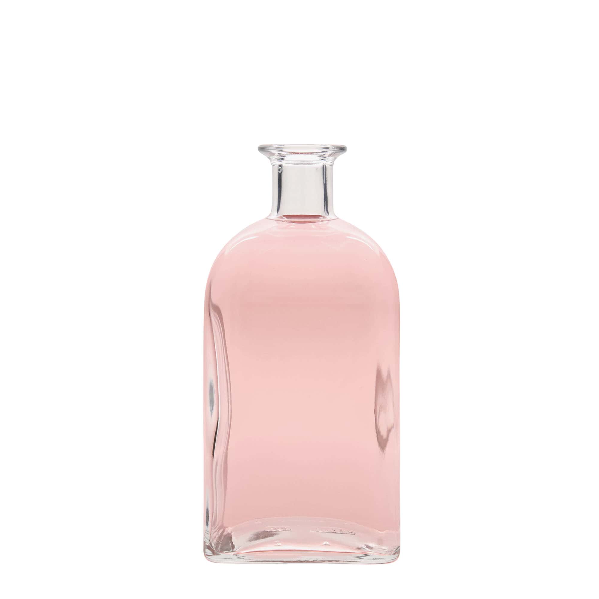 Bouteille en verre 700 ml Apotheker Carré, carrée, ouverture : liège Bouteille en verre 700 ml Apotheker Carré, carrée, ouverture : liège