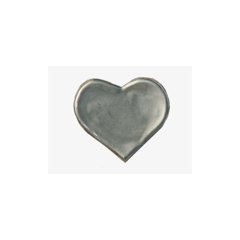 Étiquette en étain 'Cœur', métallique, argentée