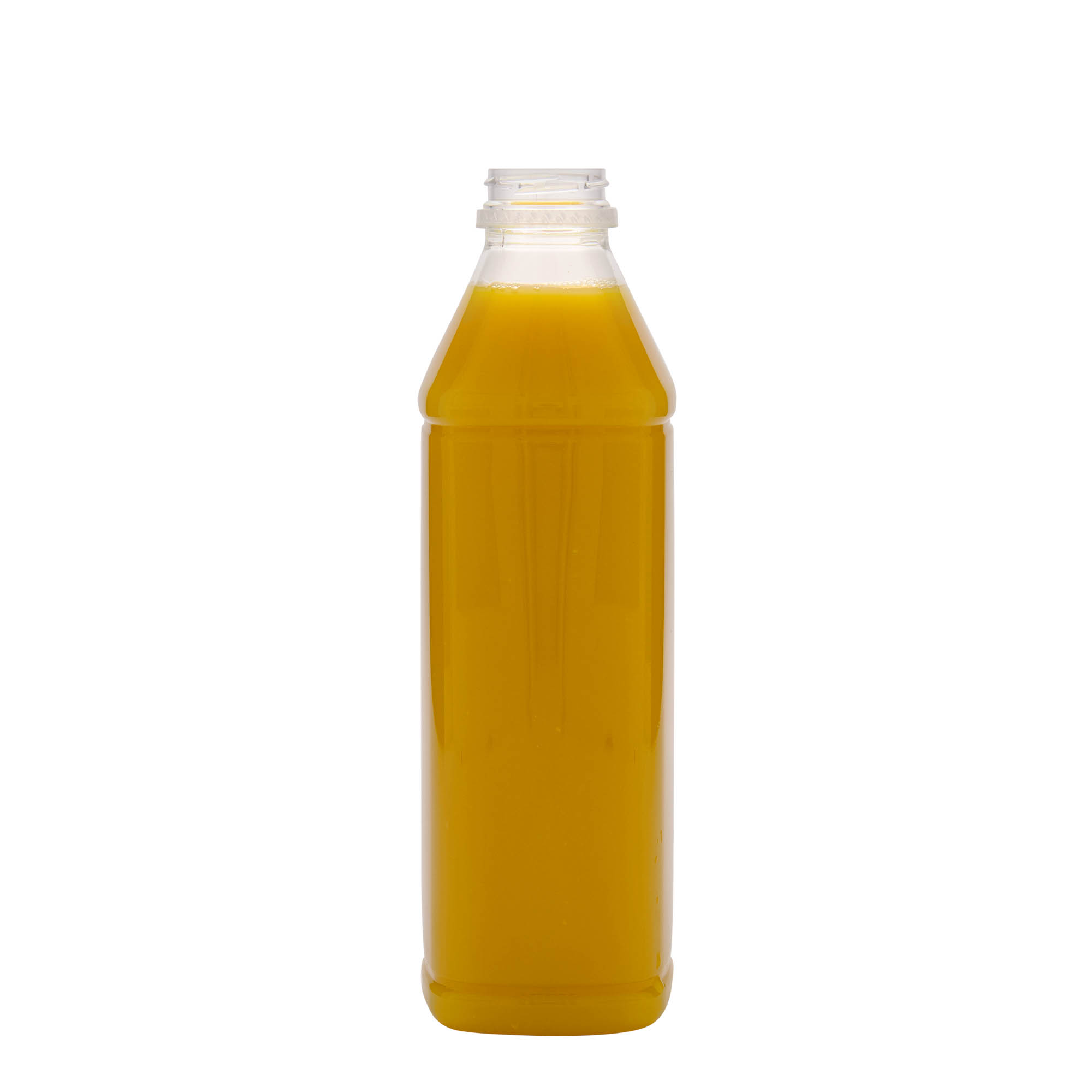 1 000 ml bouteille PET « Milk and Juice Carré », carrée, plastique, ouverture : 38 mm