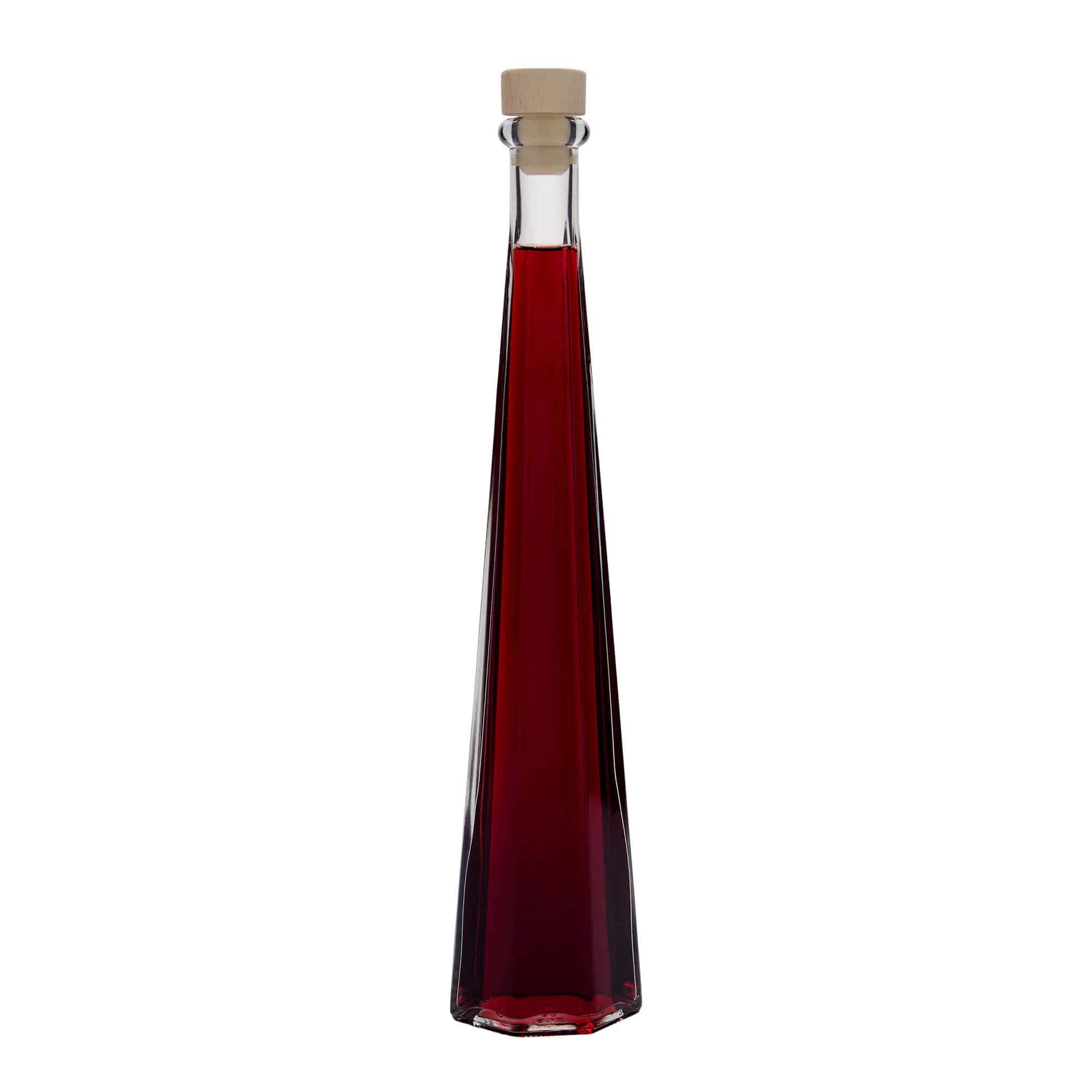 Bouteille en verre 200 ml 'Dama Sexta', hexagonale, bouchage: bouchon